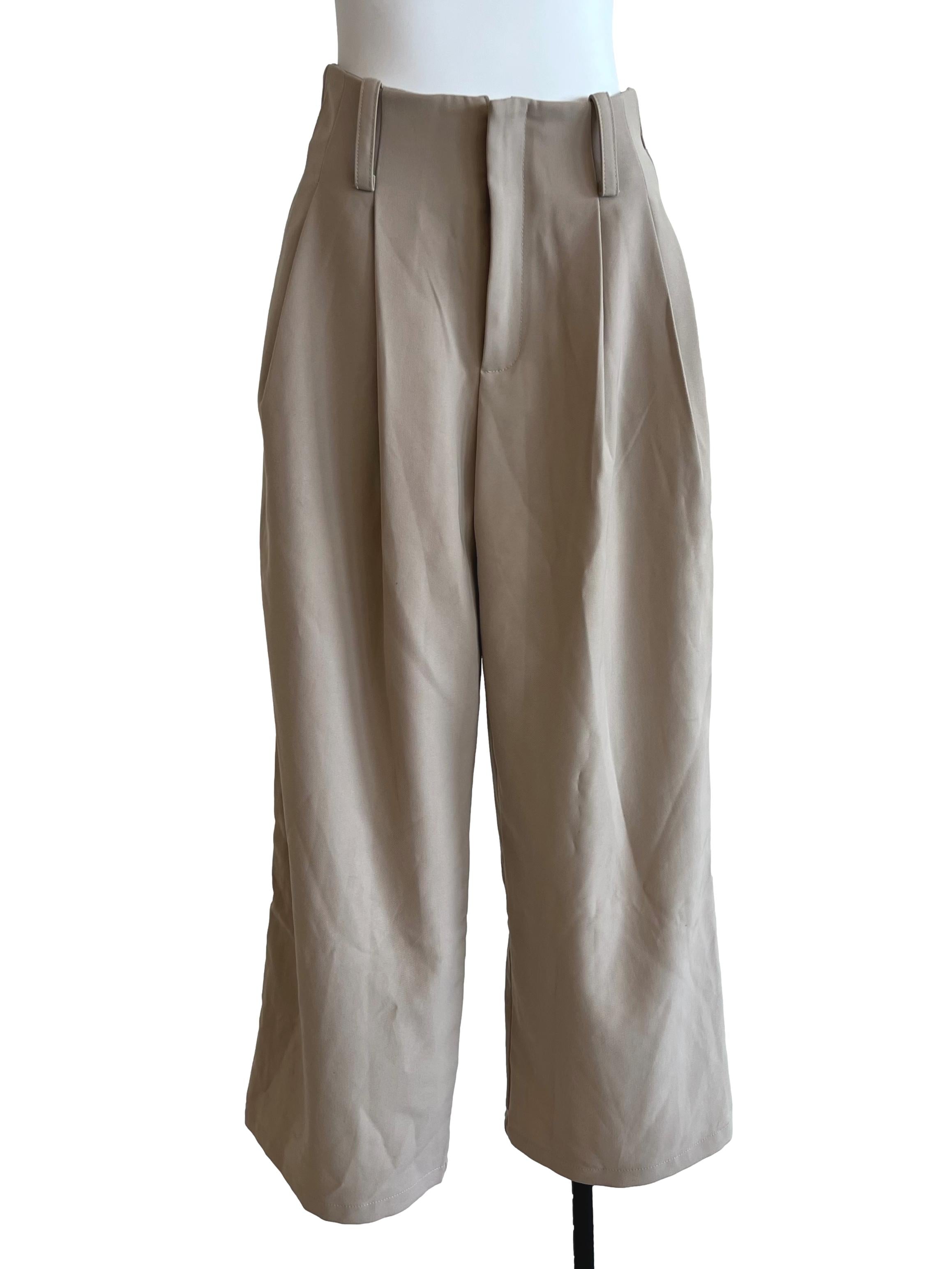 Taupe Pleated Trousers