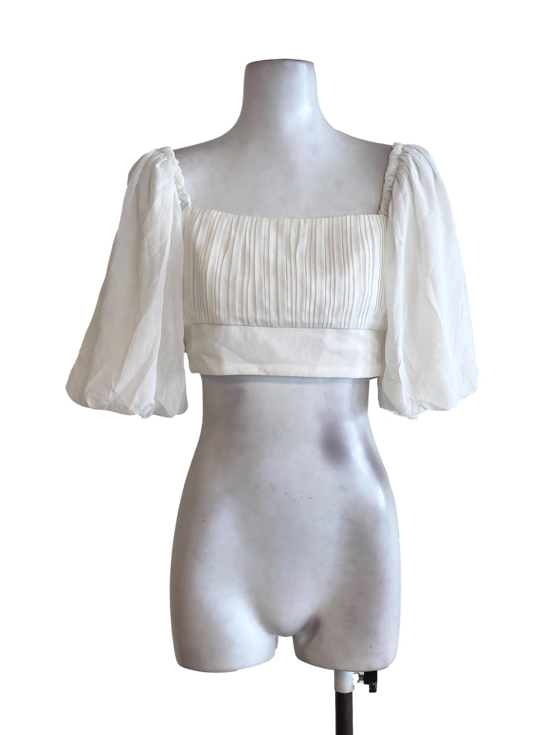 White Pleated Top