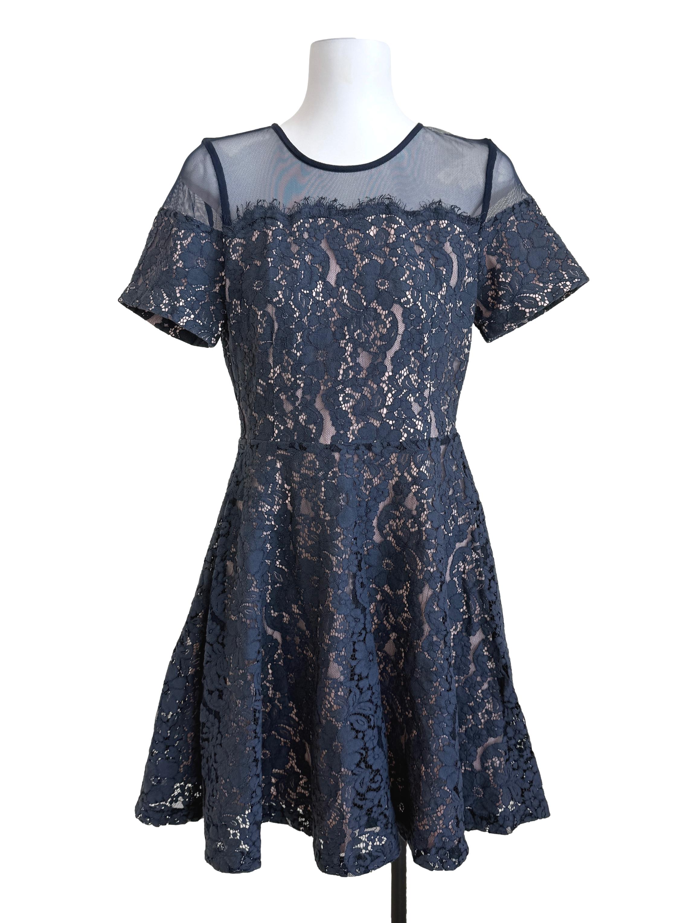 Navy Blue Lace Dress