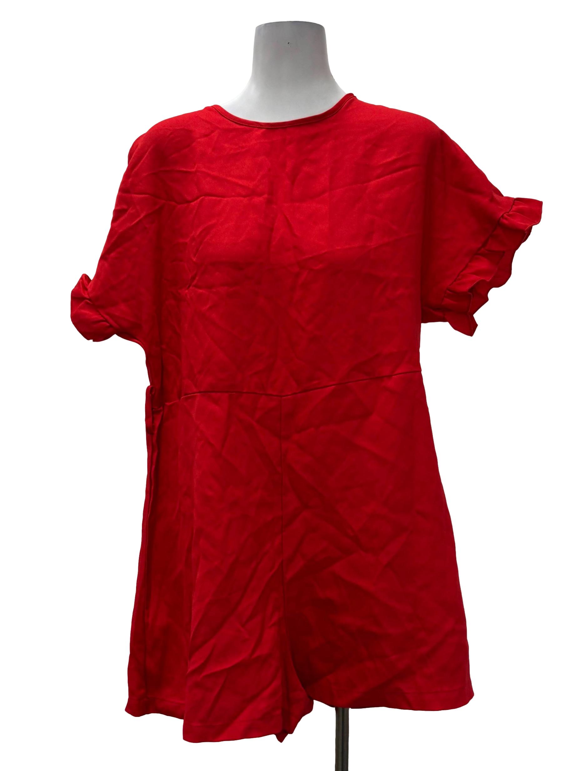 Bright Red Roundneck Romper