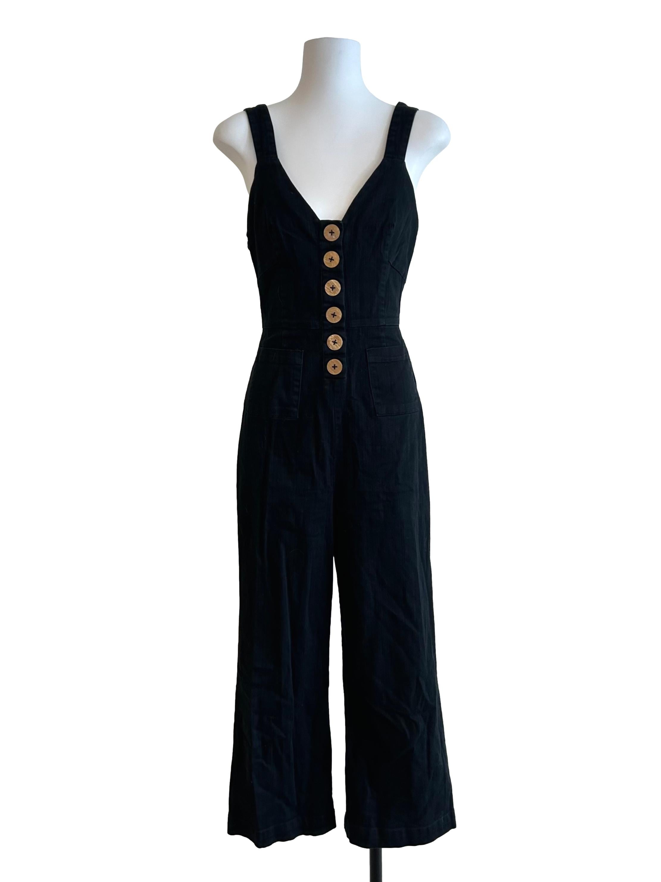Soft Black Sleeveless Jumpsuit