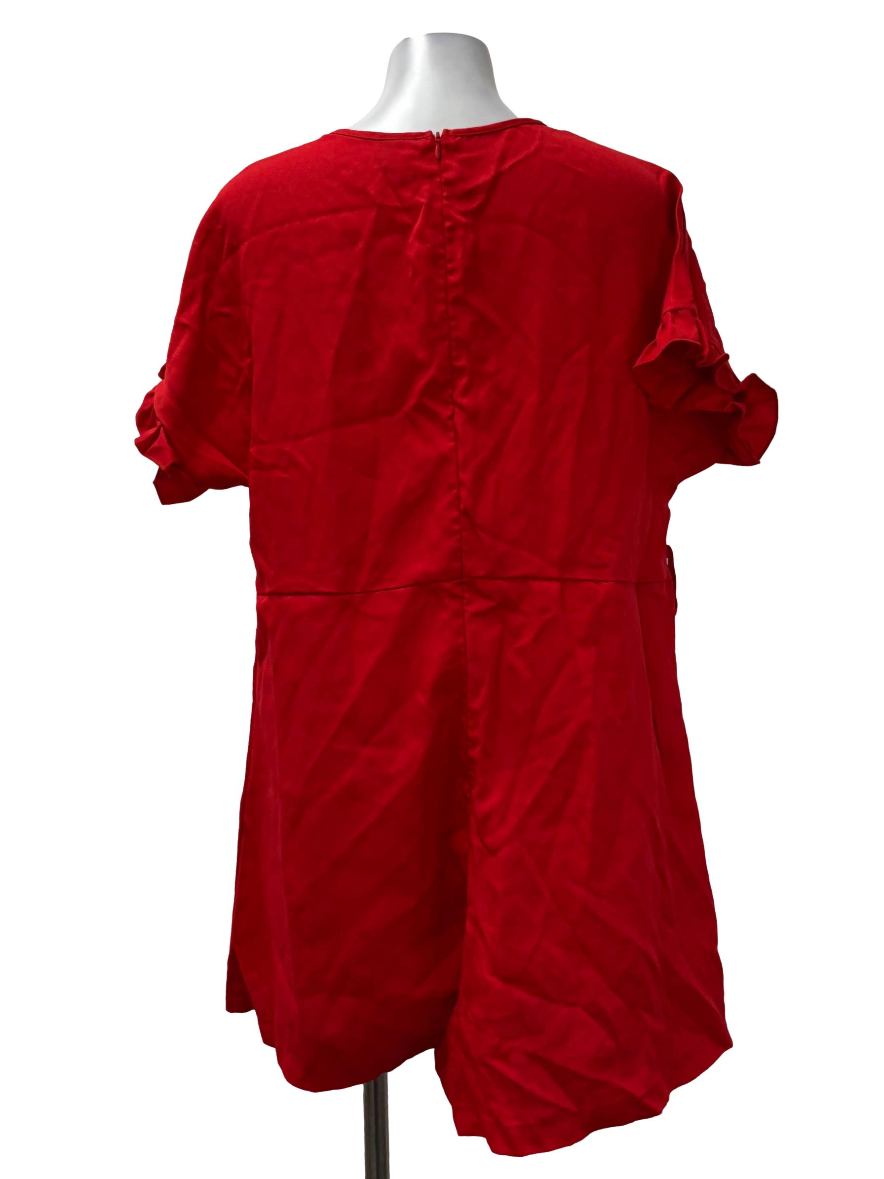 Bright Red Roundneck Romper