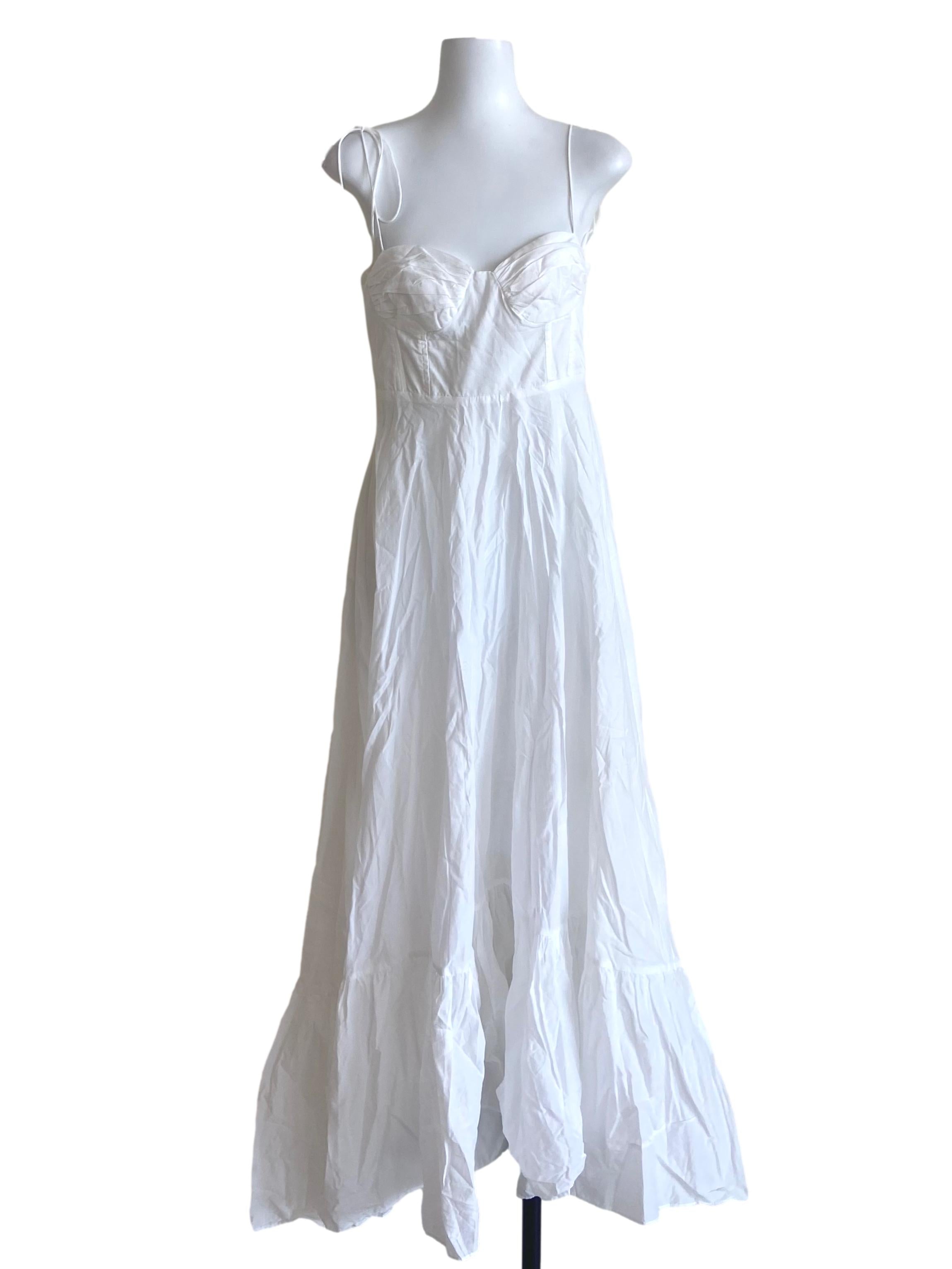 White Spaghetti Straps Drop Waist Empire Dress