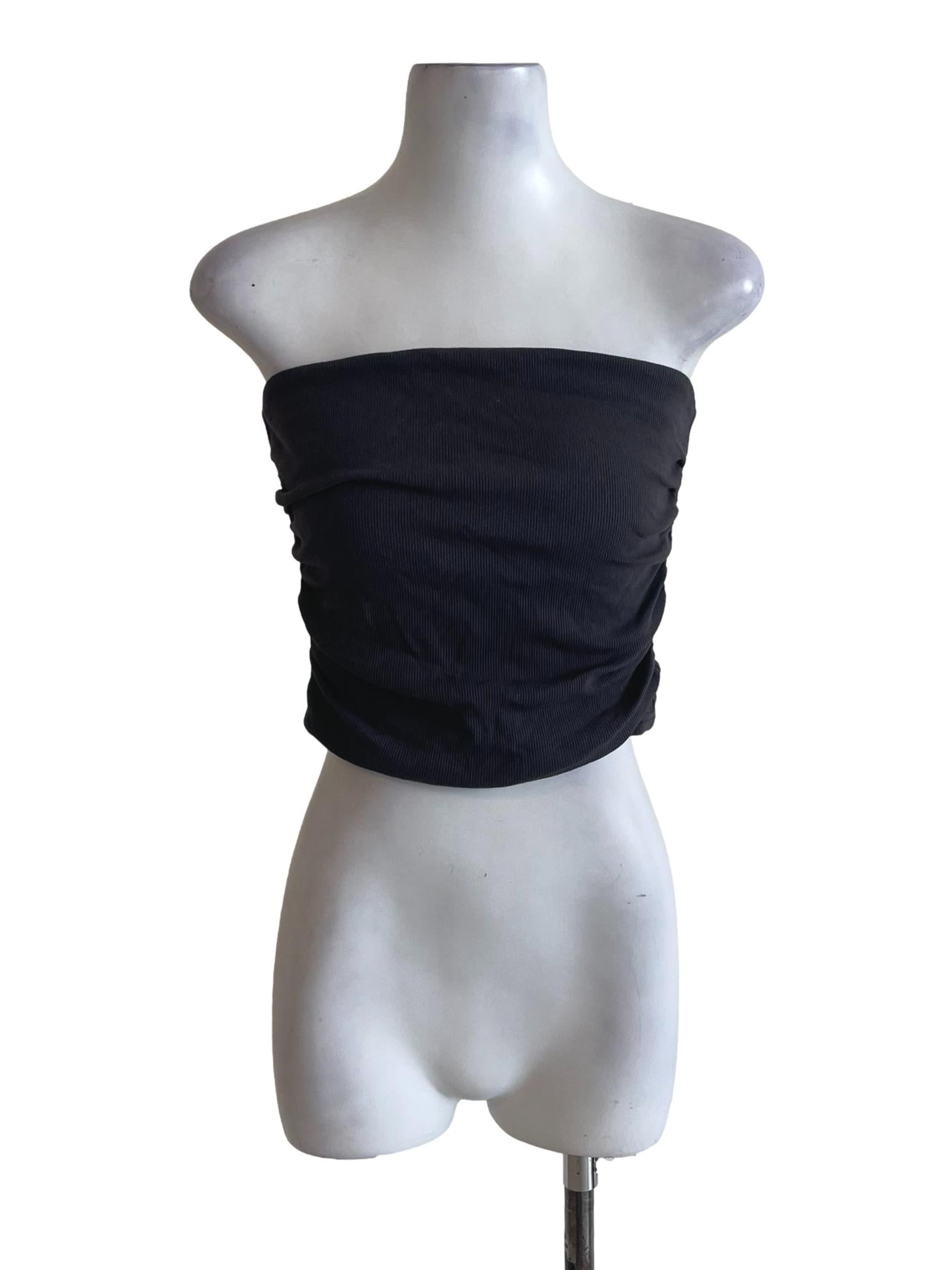 Dark Grey Corduroy Tube Top