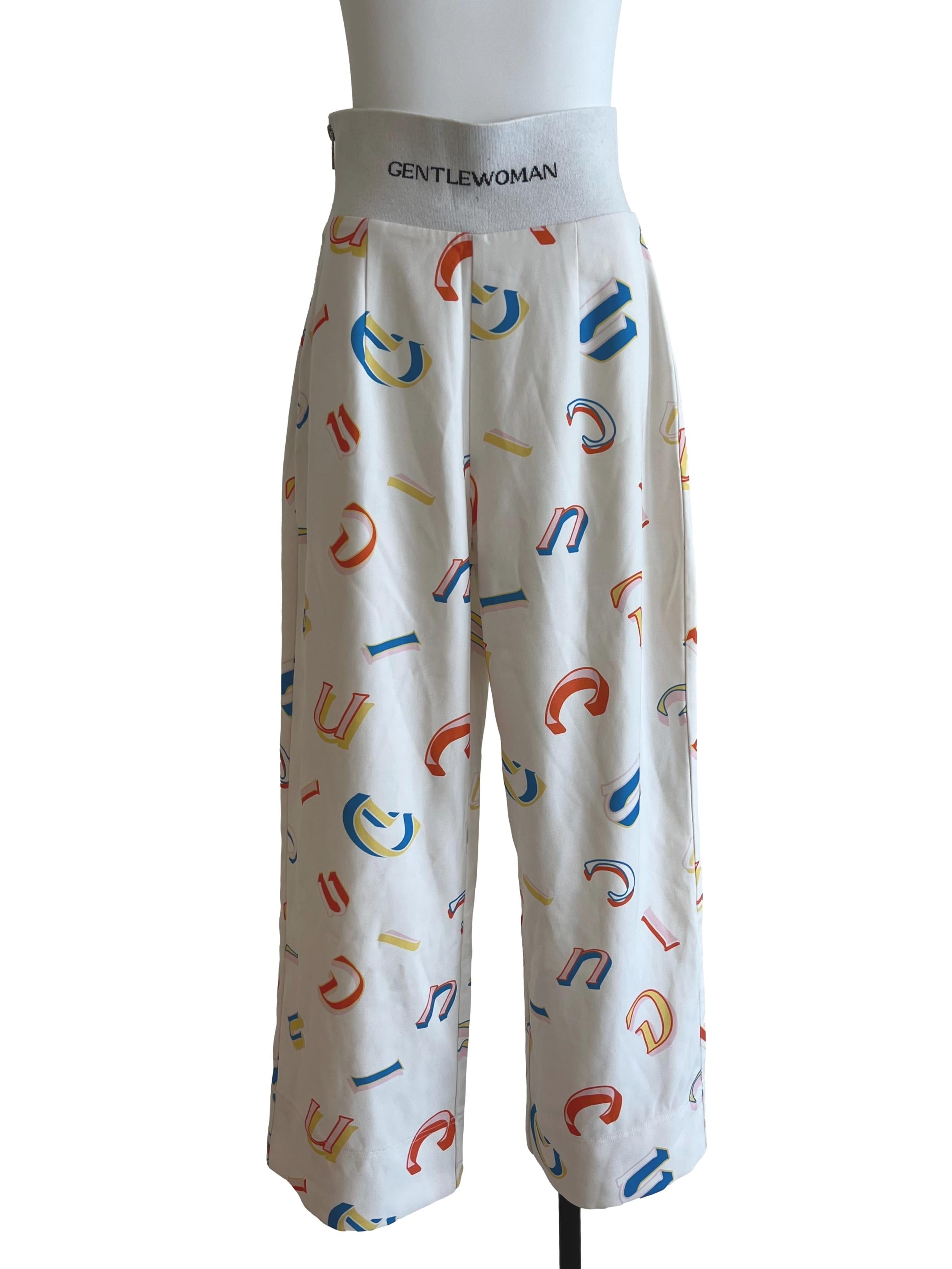 White Printed Trousers