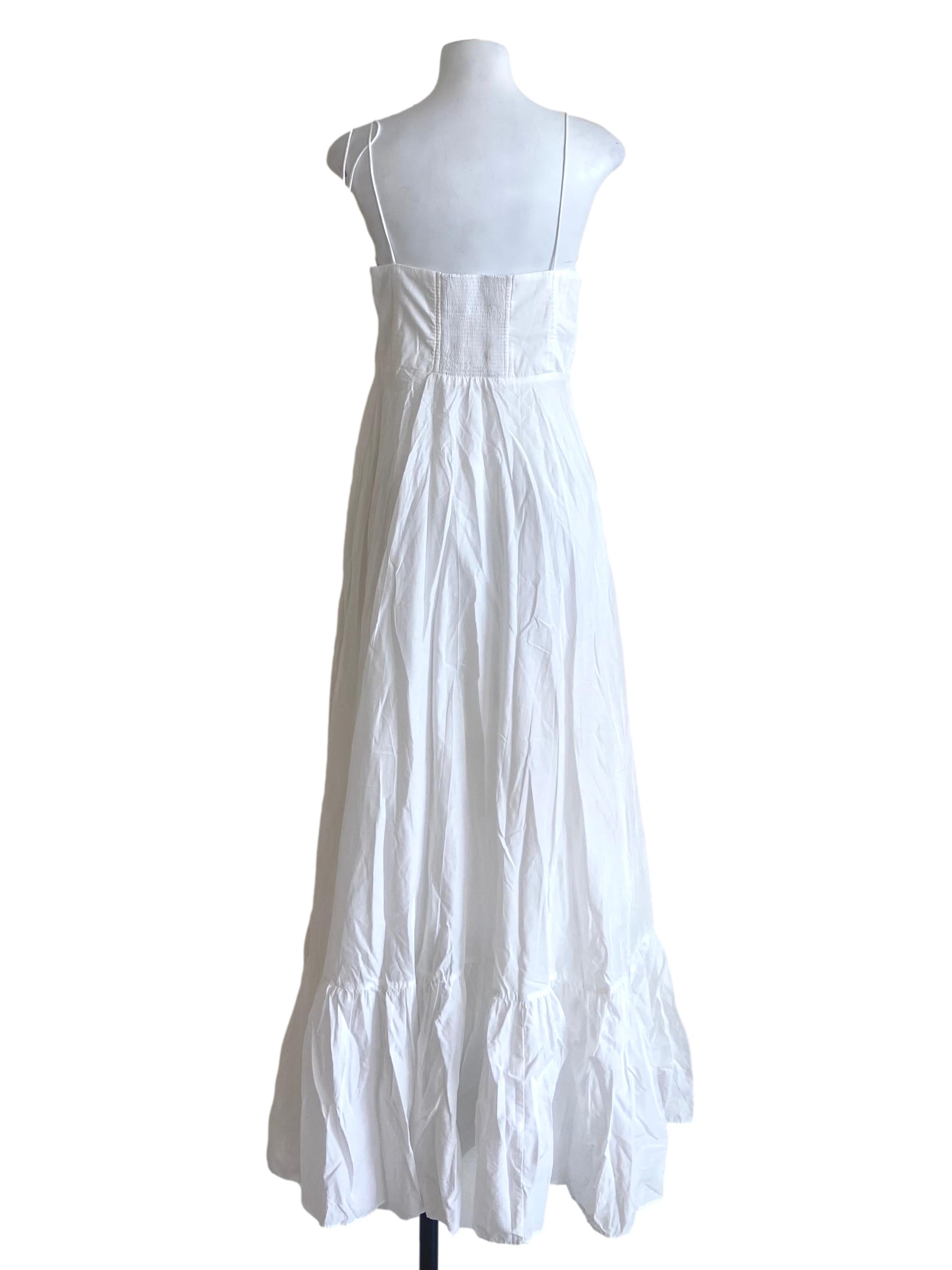 White Spaghetti Straps Drop Waist Empire Dress