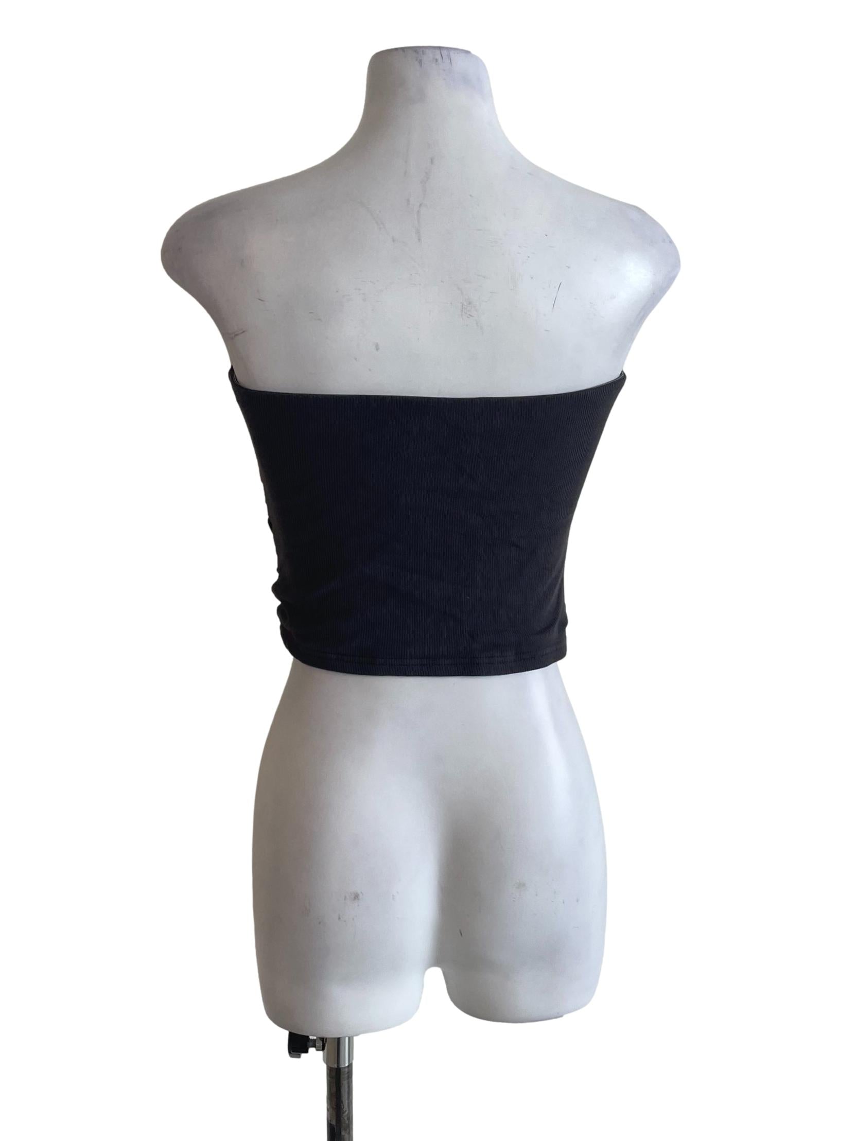 Dark Grey Corduroy Tube Top