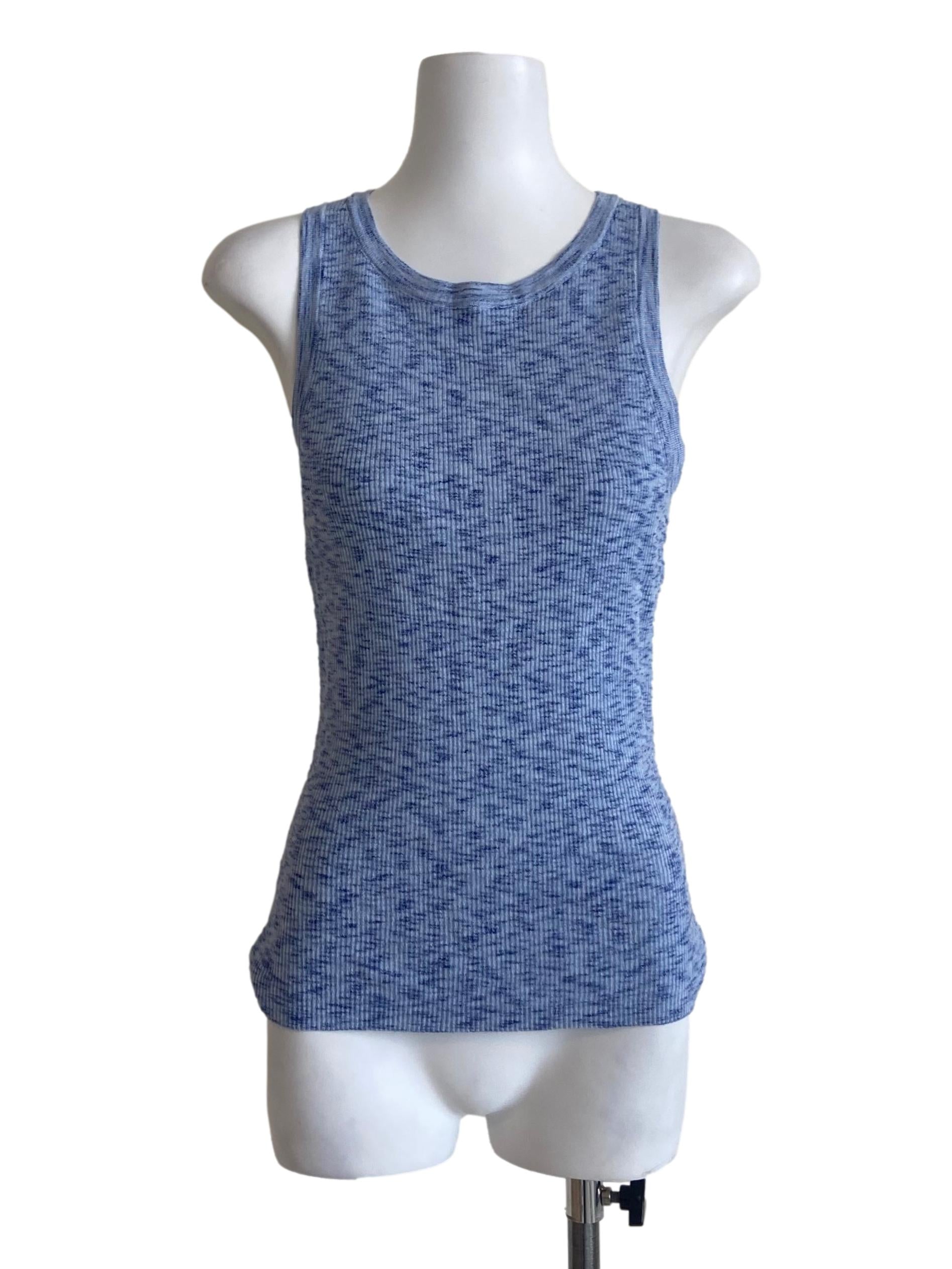Blue Sleeveless Stretchable Top