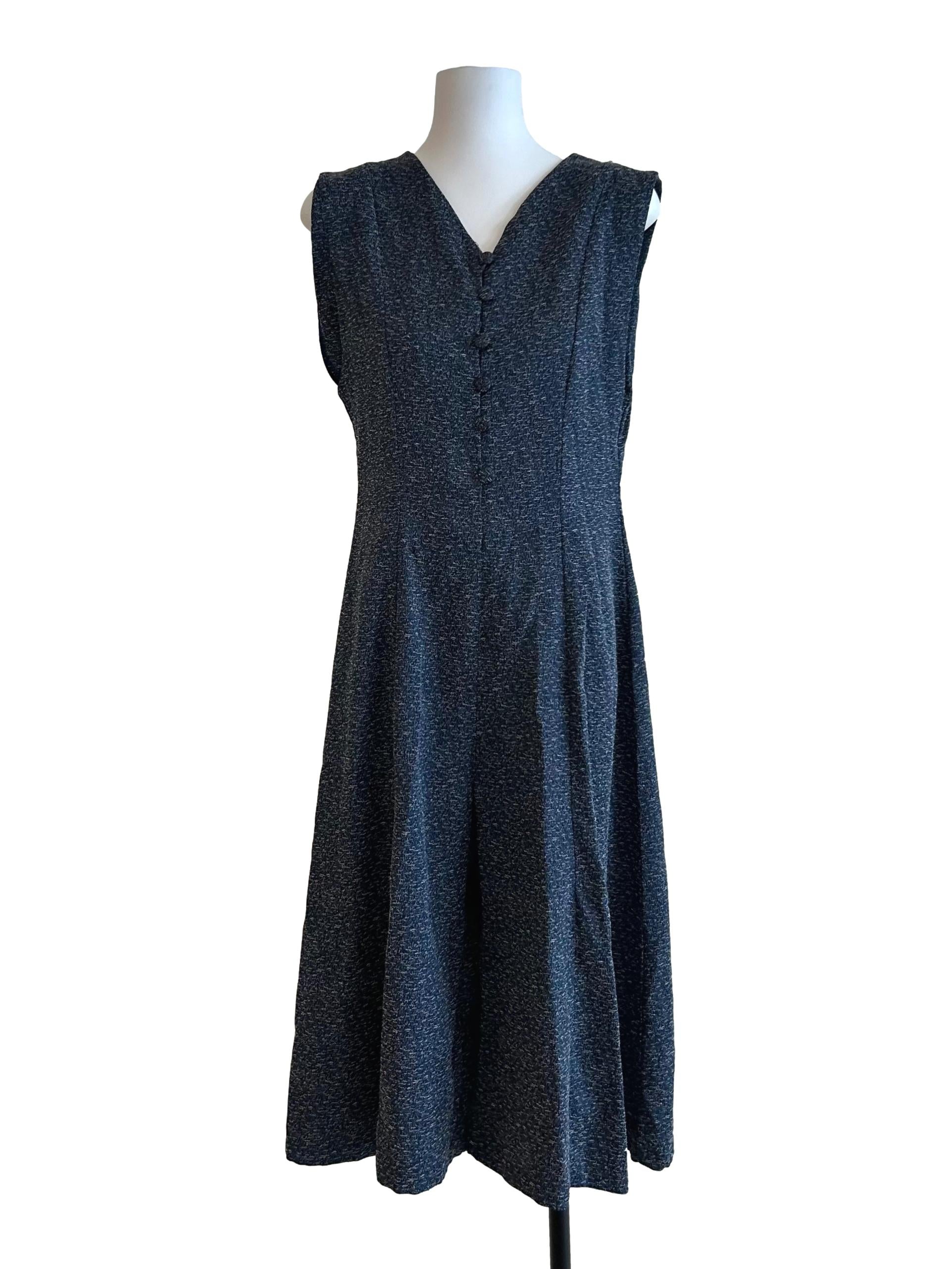 Denim Blue And White Button Jumpsuit