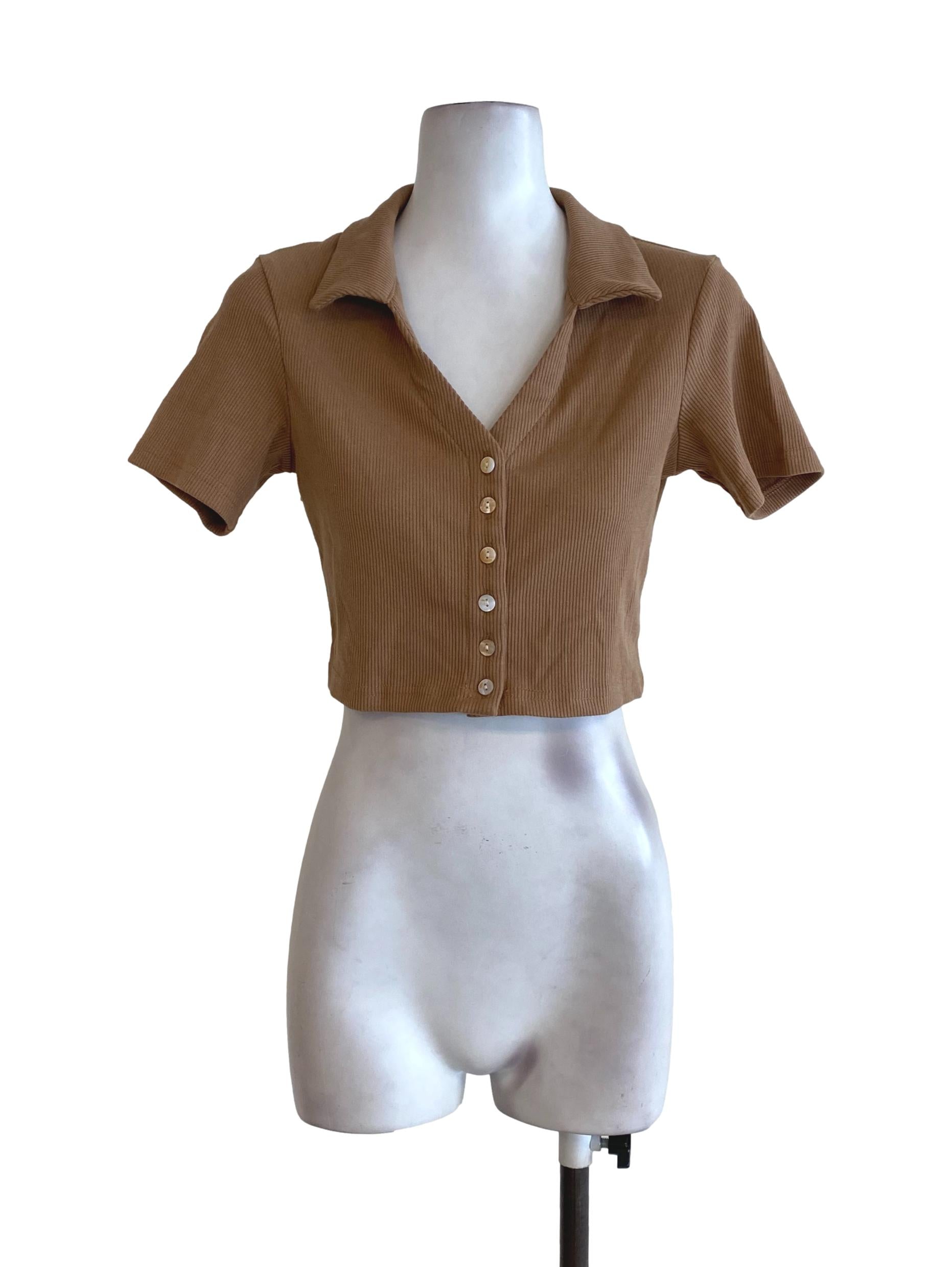 Brown Knit Top