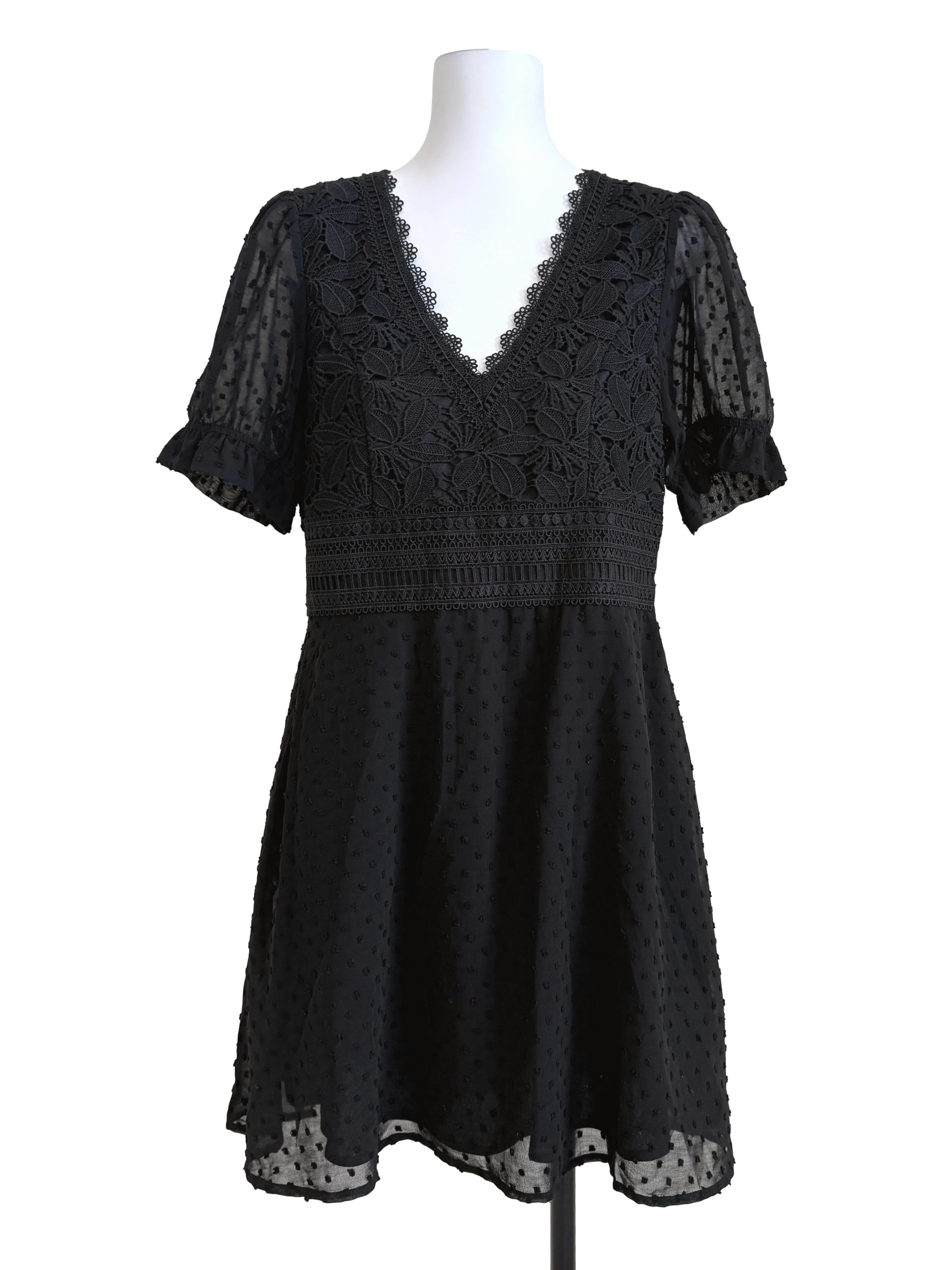 Black Lace Shirt Dress