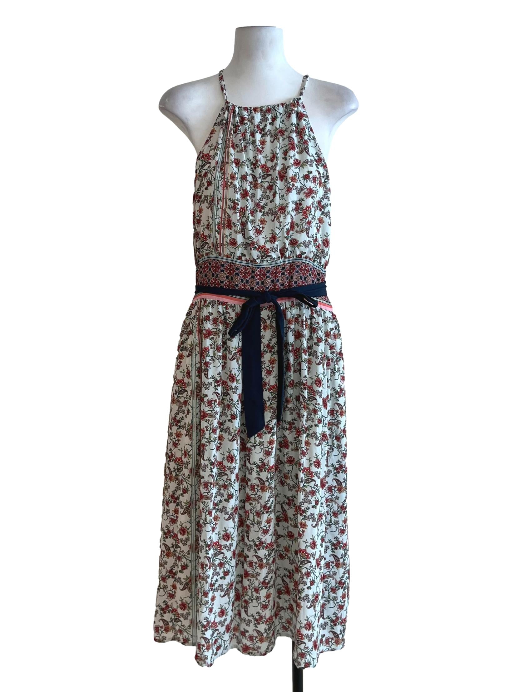 White Floral A-Line Dress