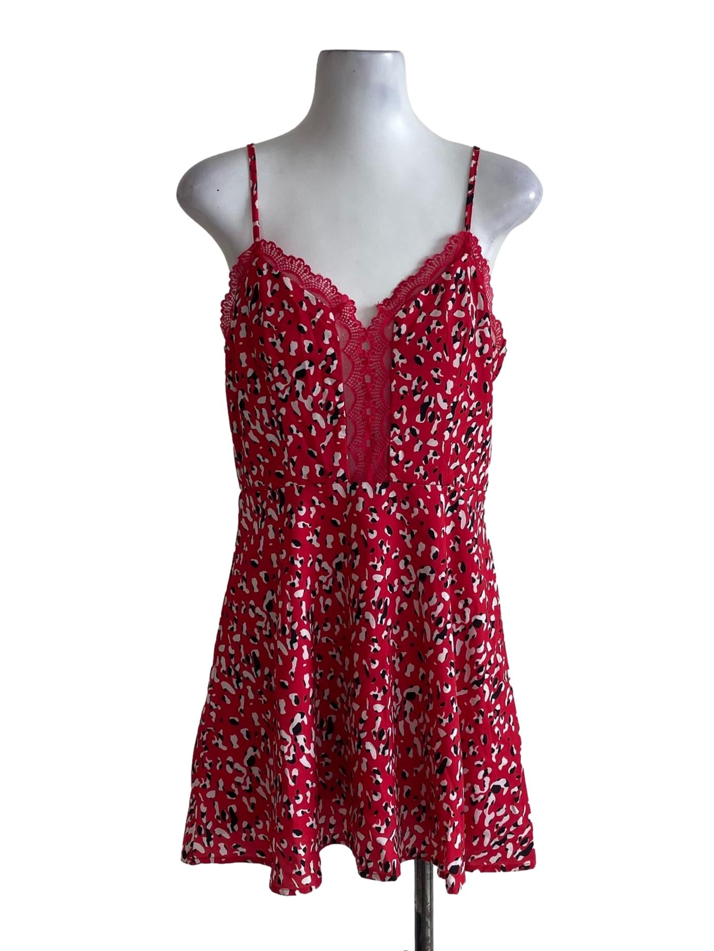 Red Leopard Mini Dress