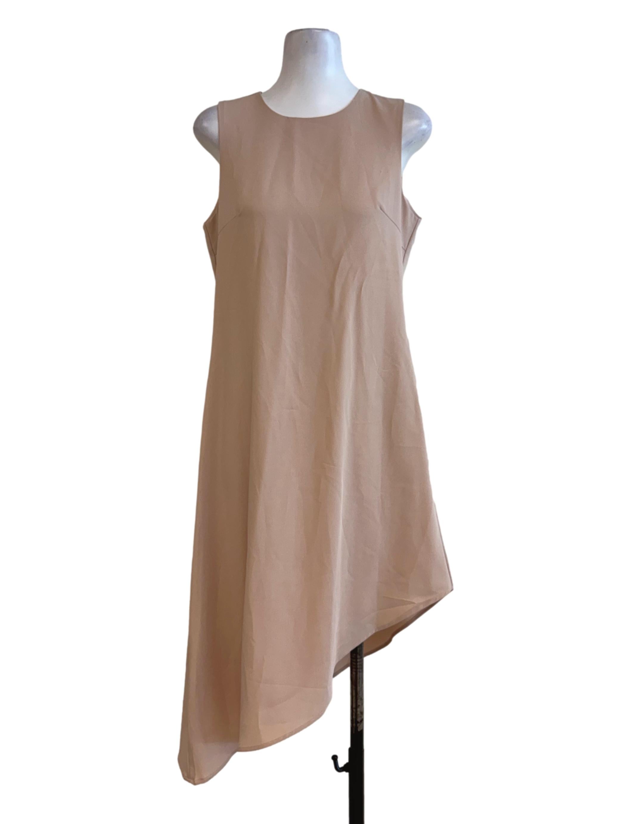 Soft Beige Round Neck Dress