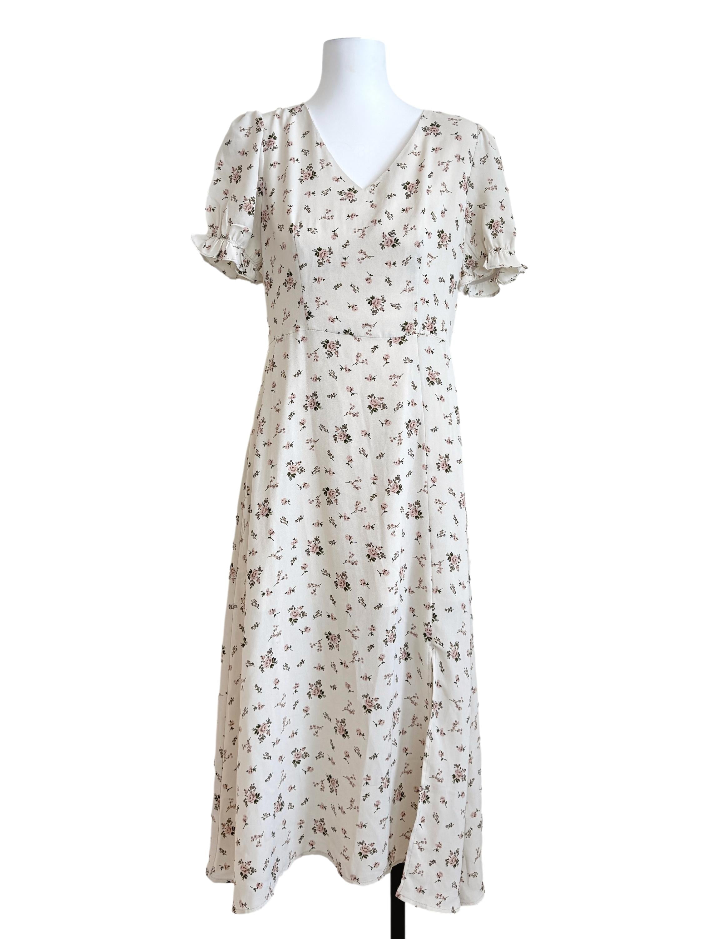 Alabaster White Flower Printed Dress