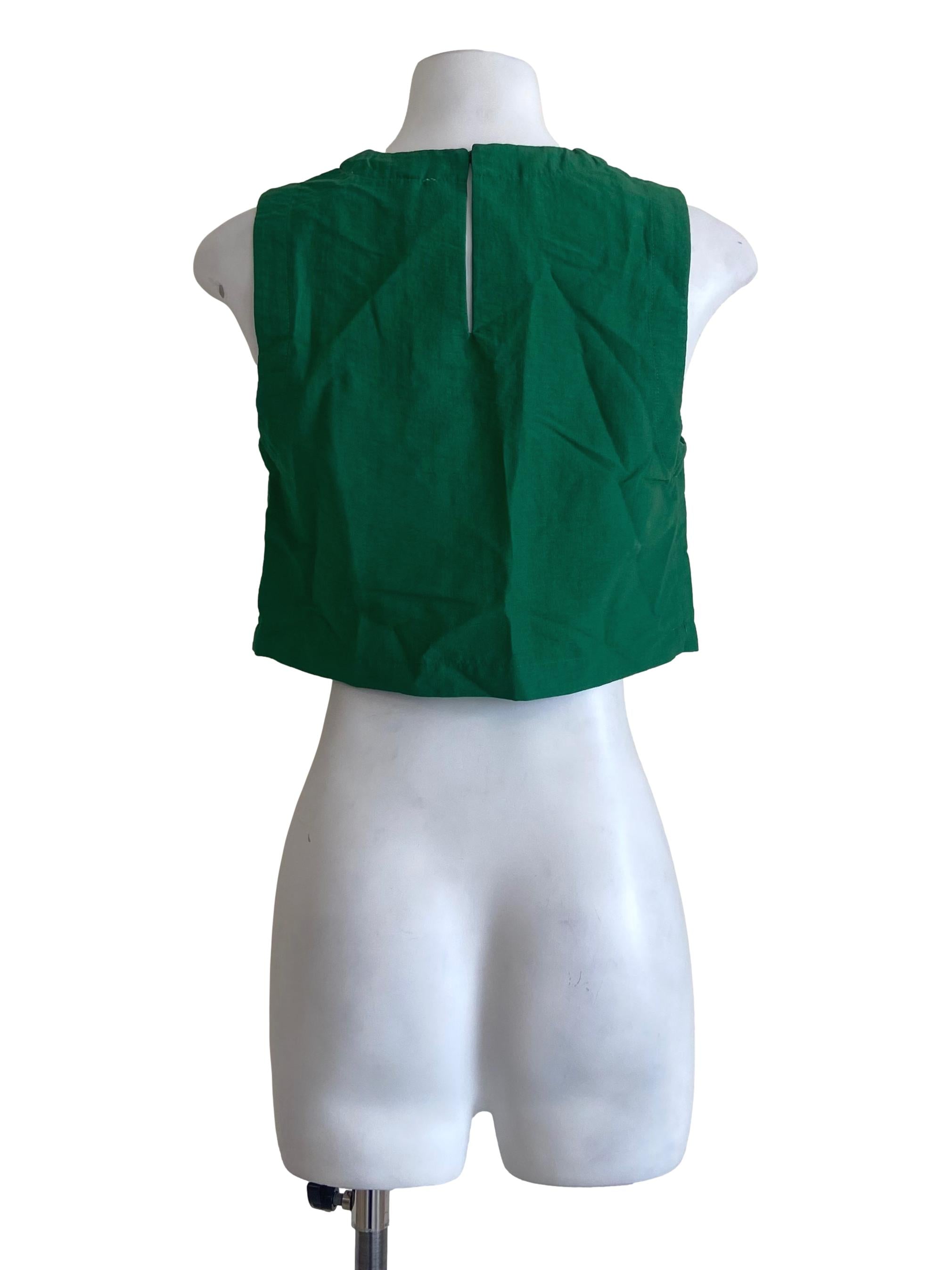 Parakeet Green Sleeveless Crop Top