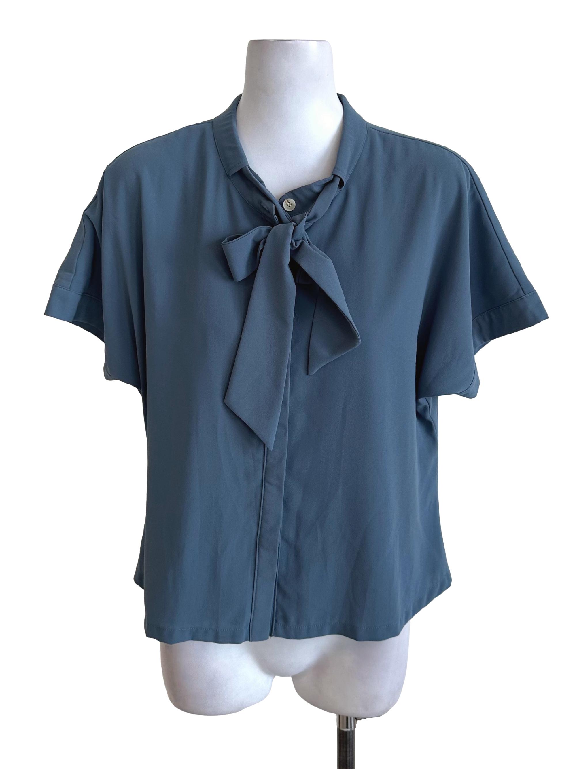 Spruce Blue Strap Button Top