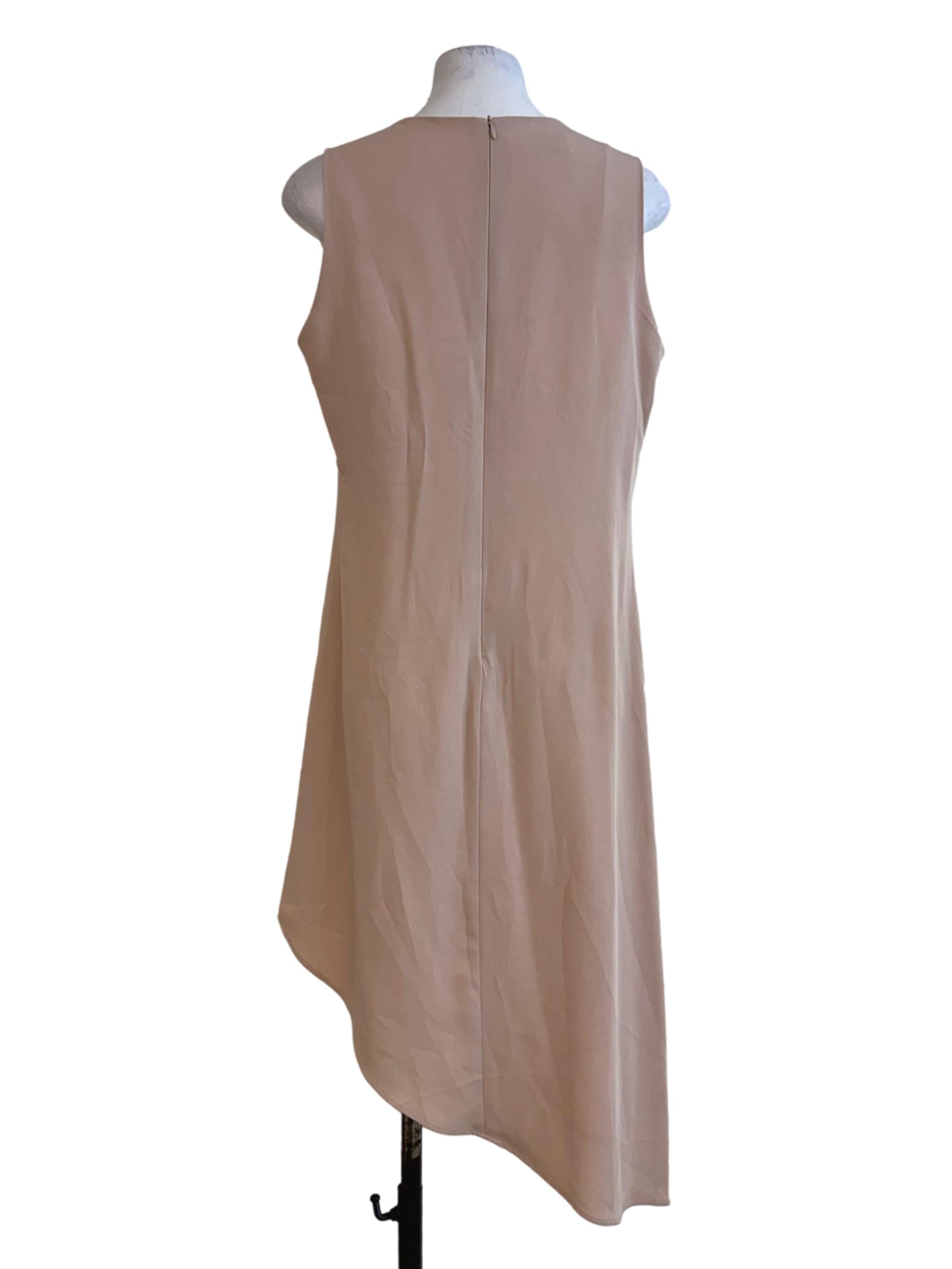 Soft Beige Round Neck Dress