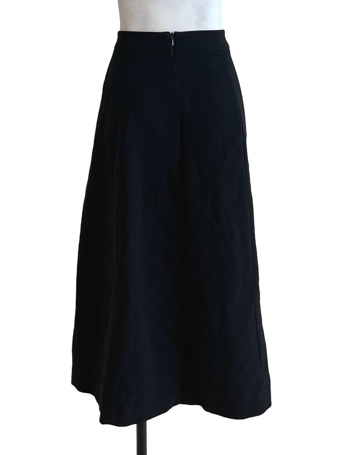 Black Plain A-Line Skirt