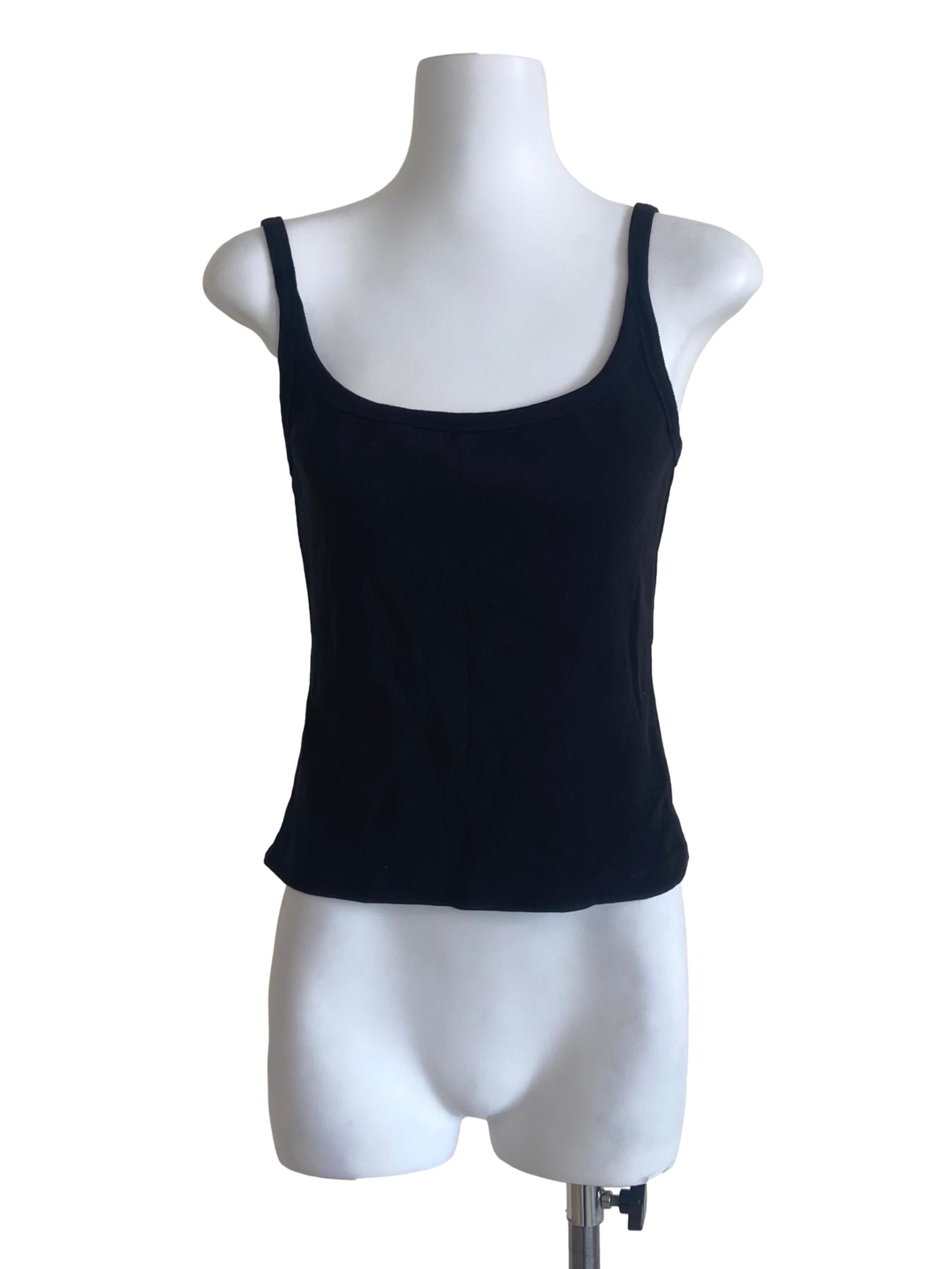 Black Sleeveless Pencil Stripe Top