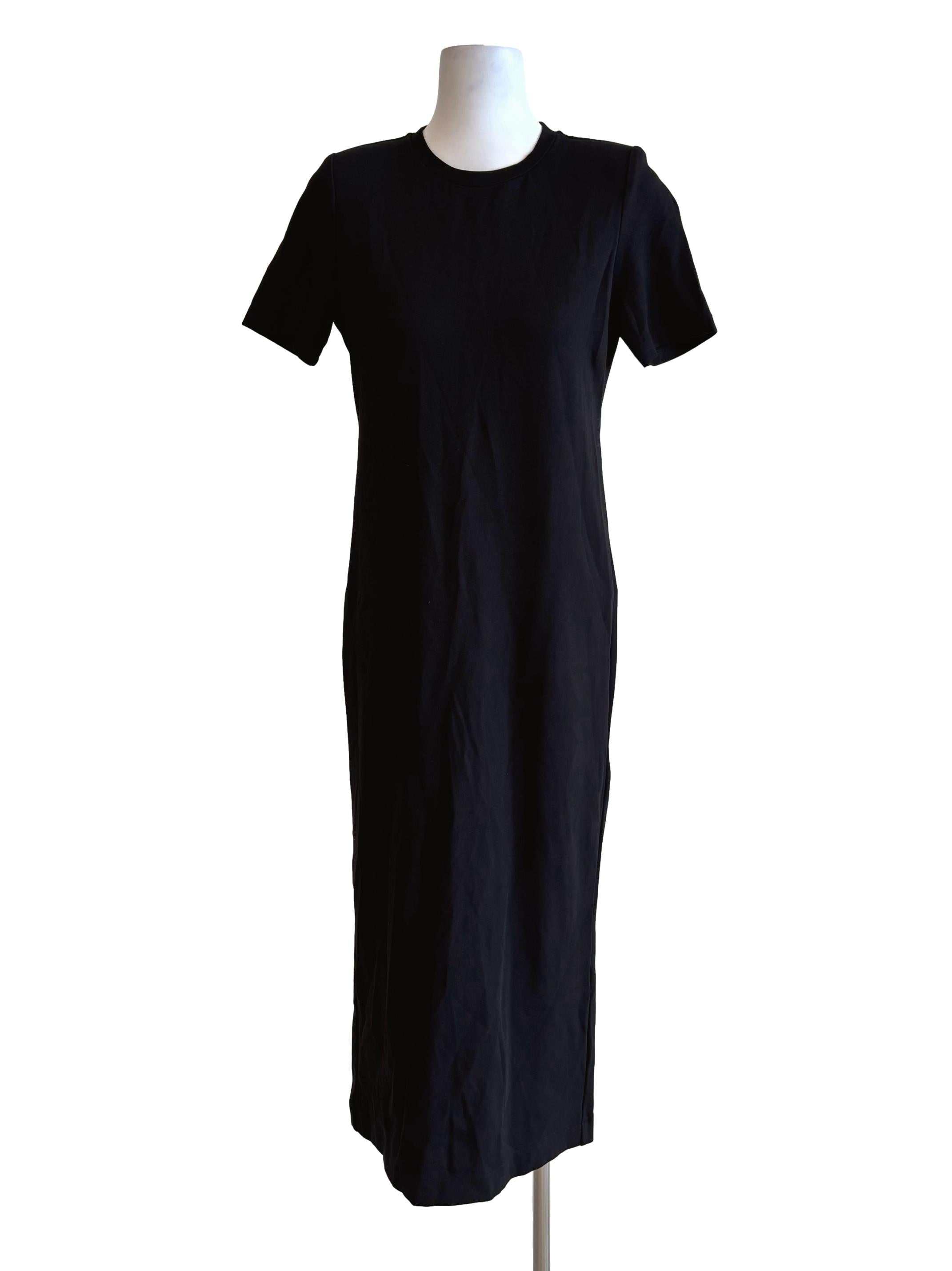 Rich Black Short Sleeve Shirt Dress LB