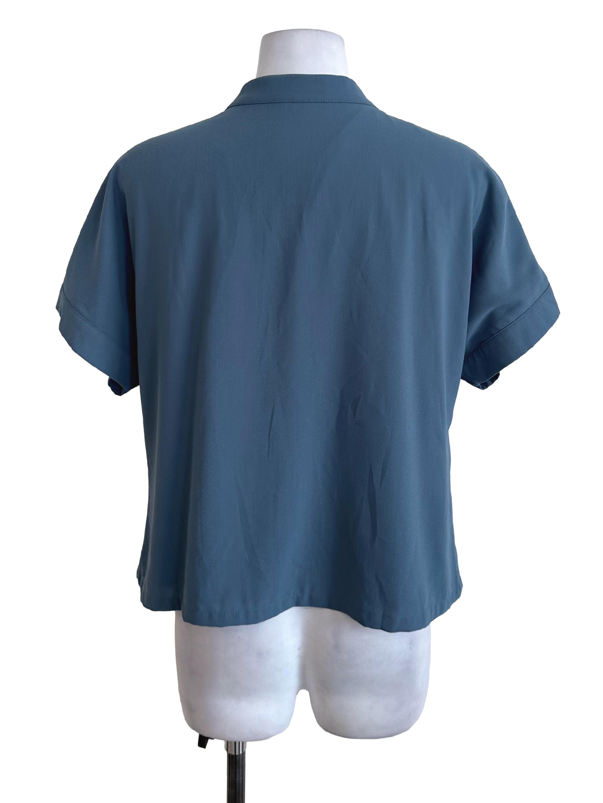 Spruce Blue Strap Button Top