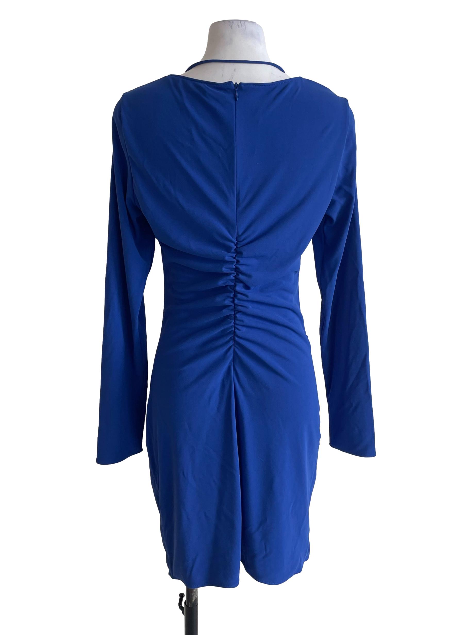 Cobalt Blue Ruched Bodycon Dress