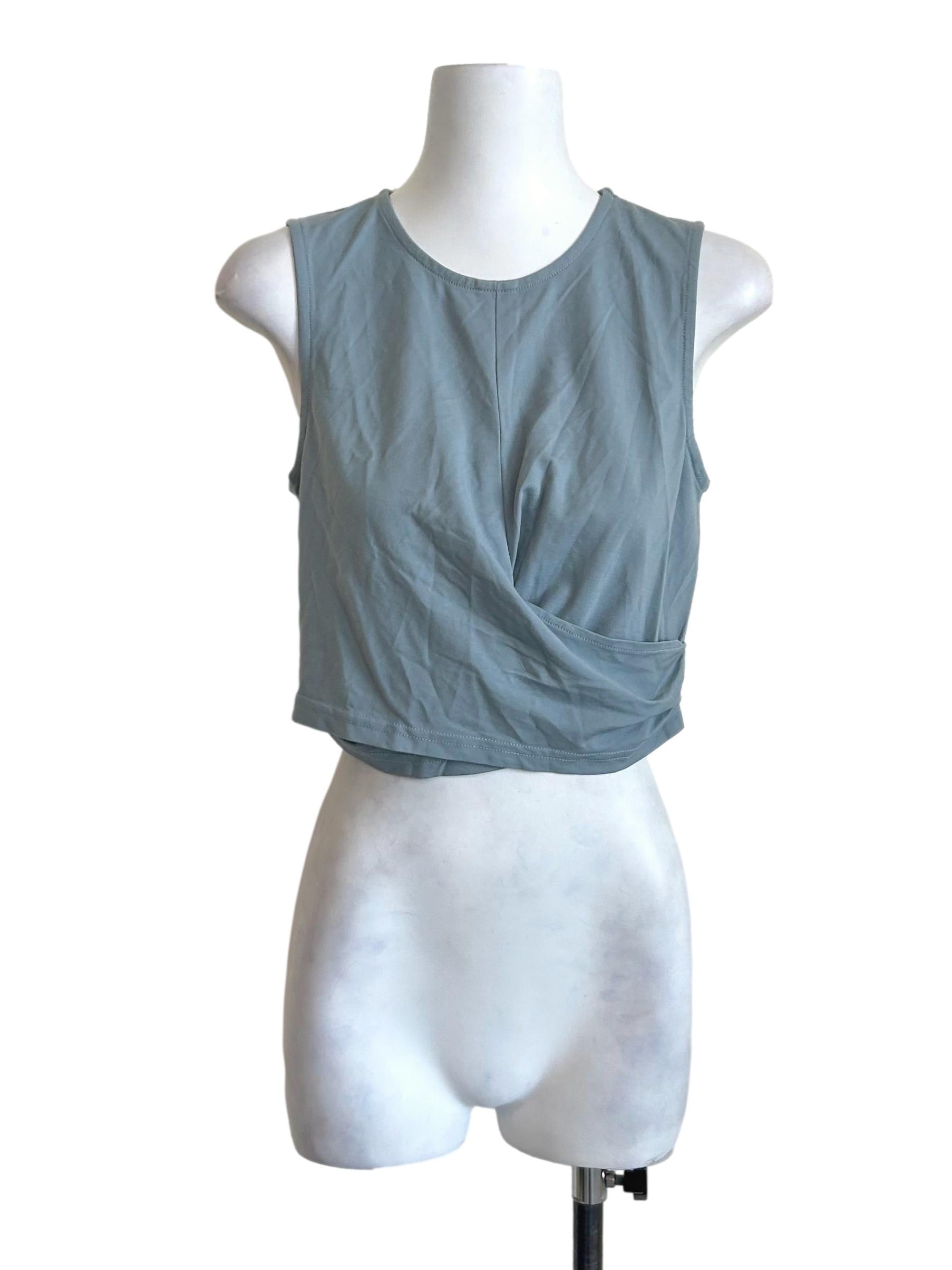 Sapphire Blue Twist Front Tank Top