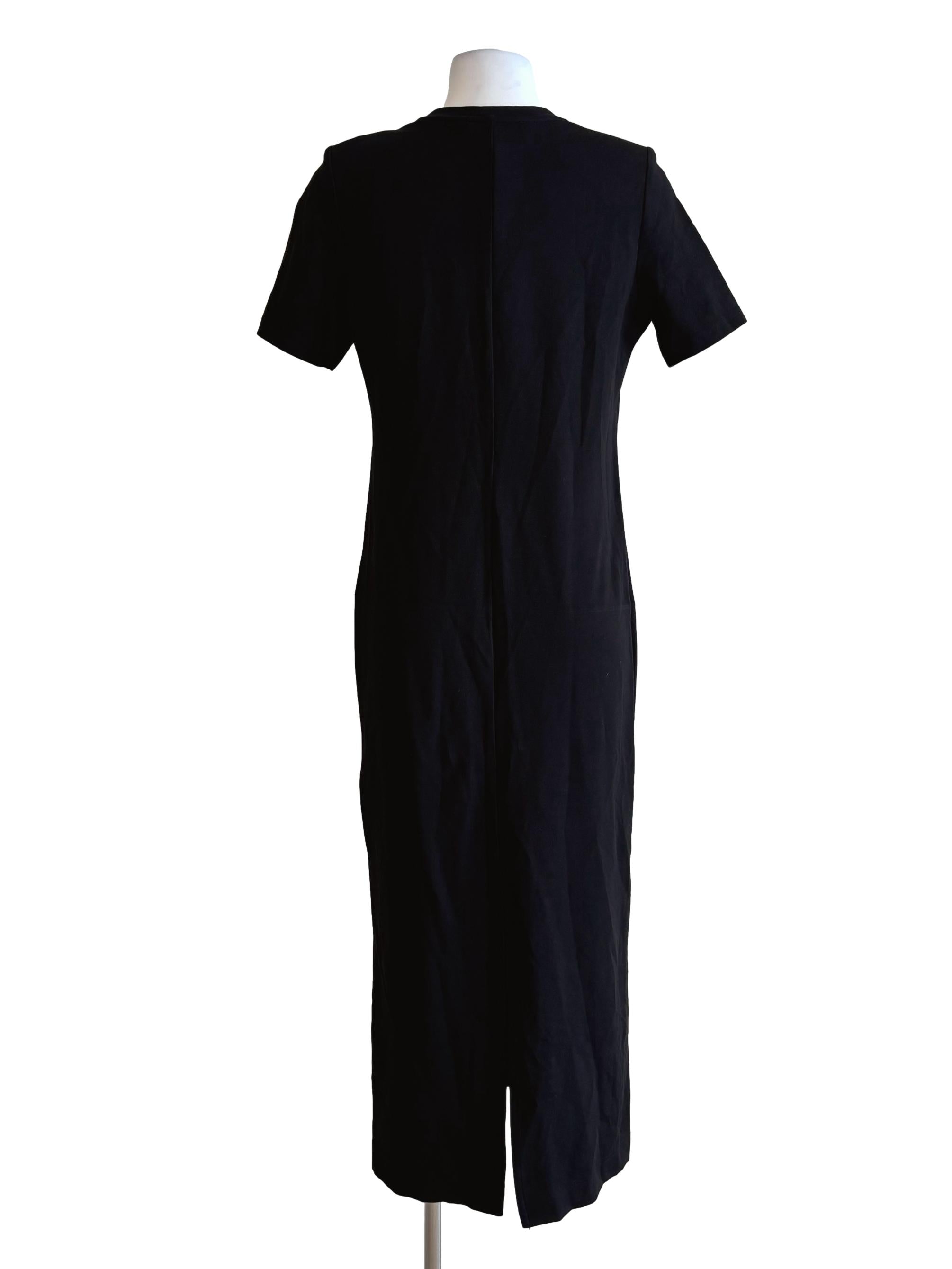 Rich Black Short Sleeve Shirt Dress LB