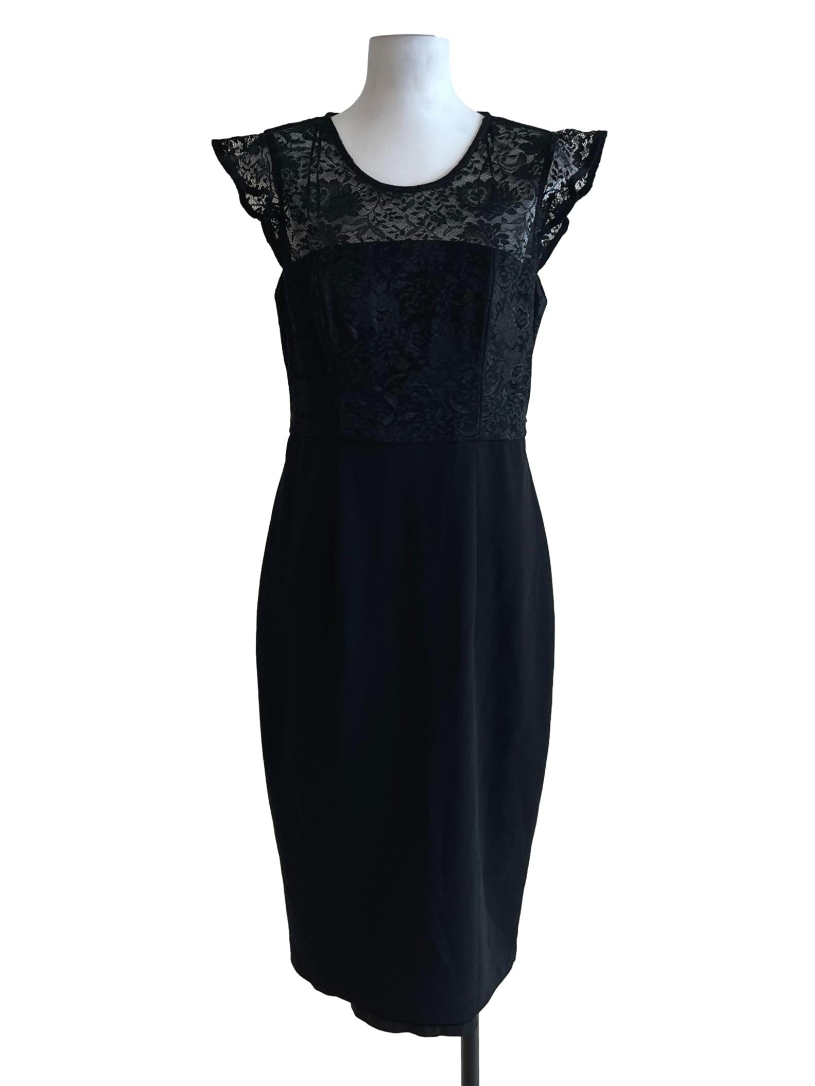Black Lace Empire Dress