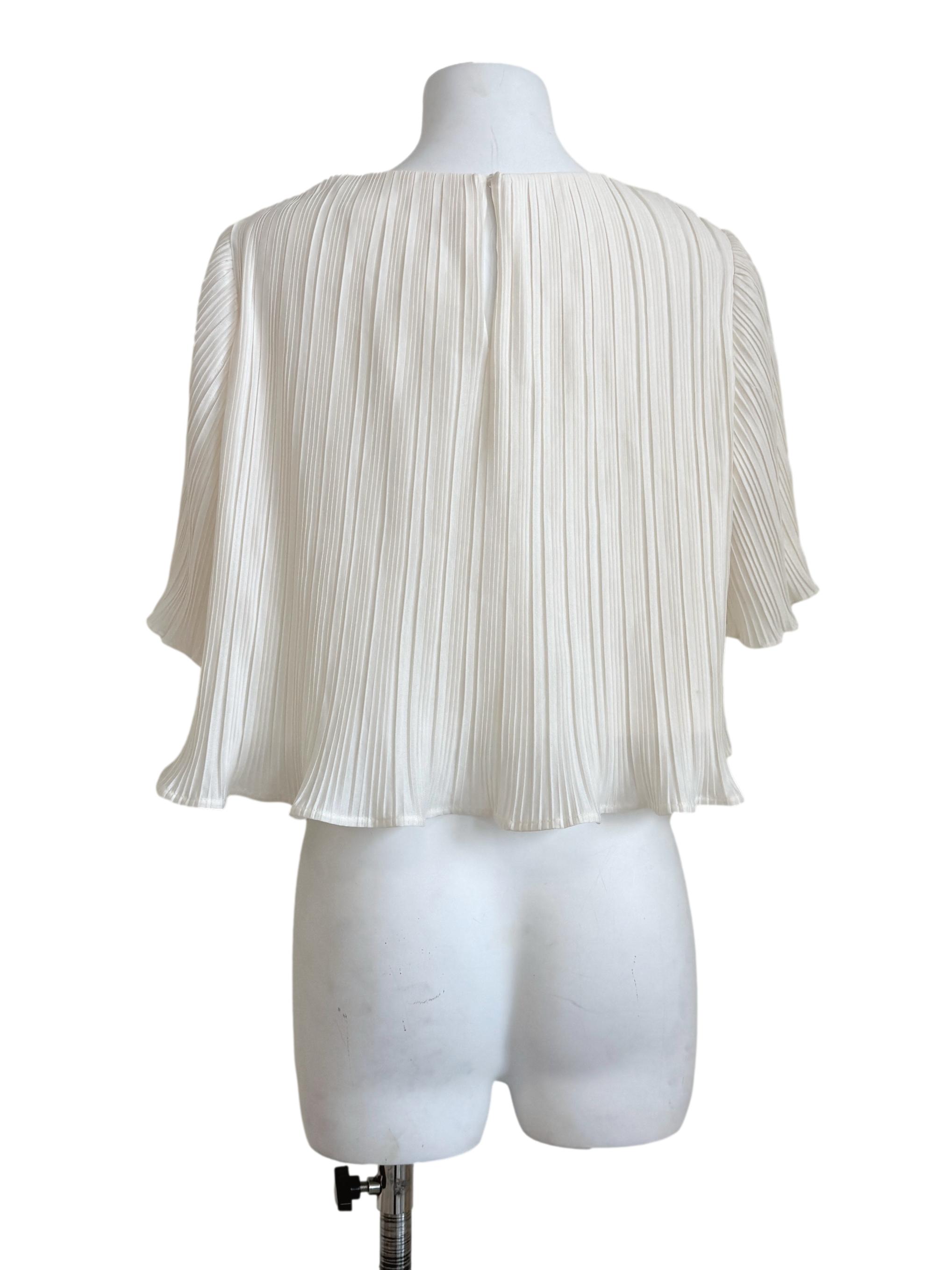 Alabaster White Pleated Top LB