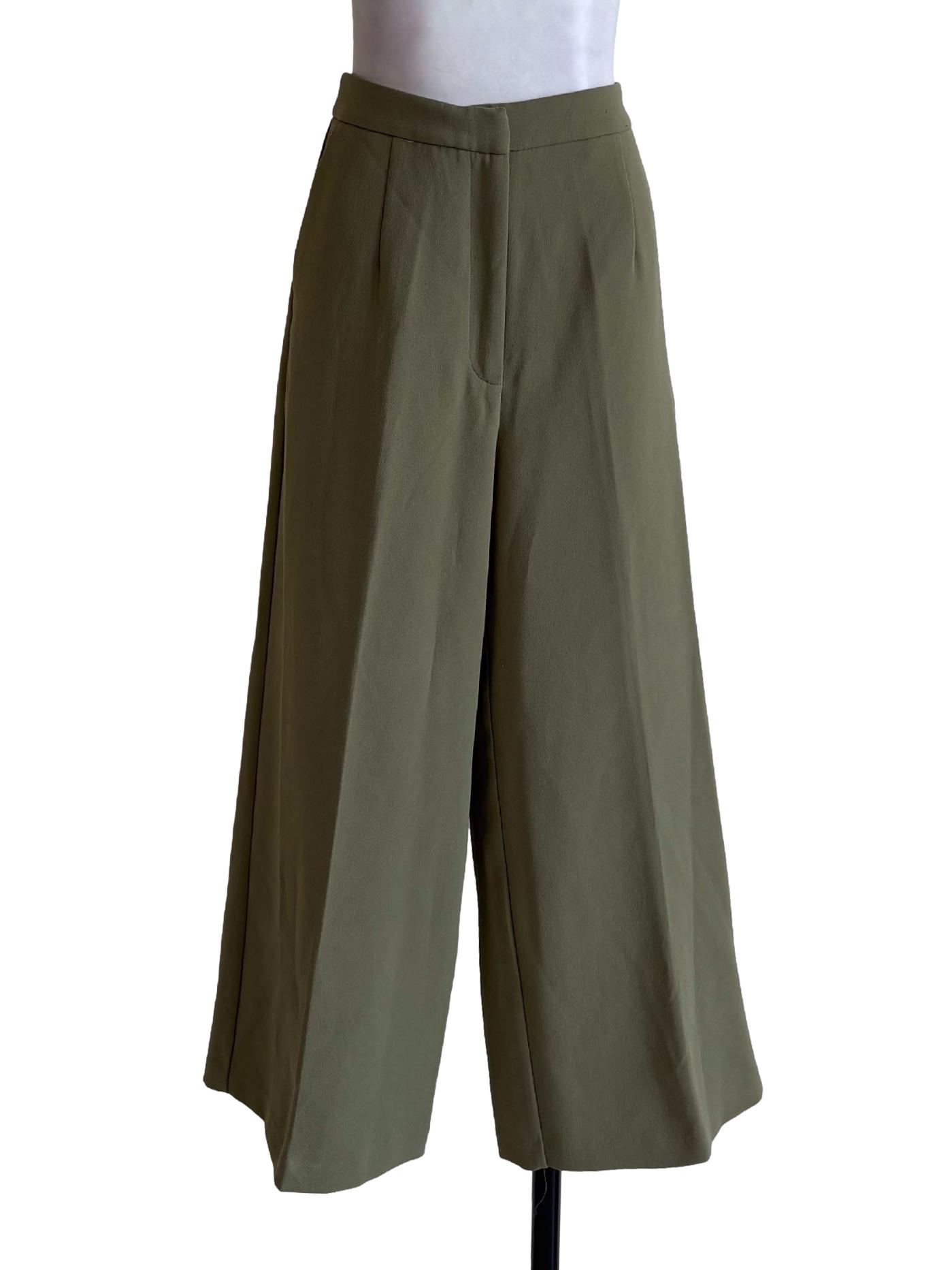 Olive Green Wide Leg Dress Pants OSN