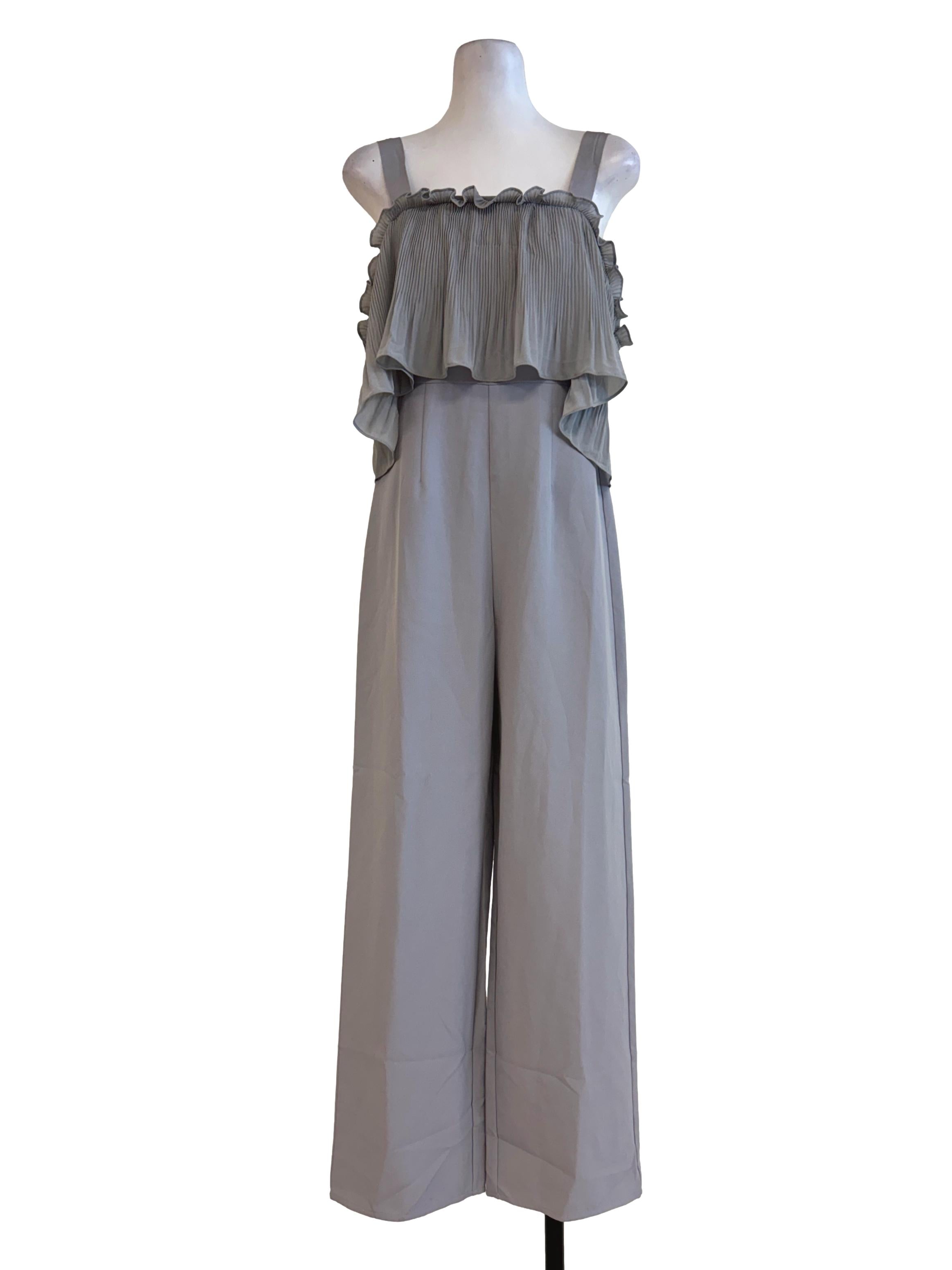 Pale Grey Pleated Jumpsuit LB