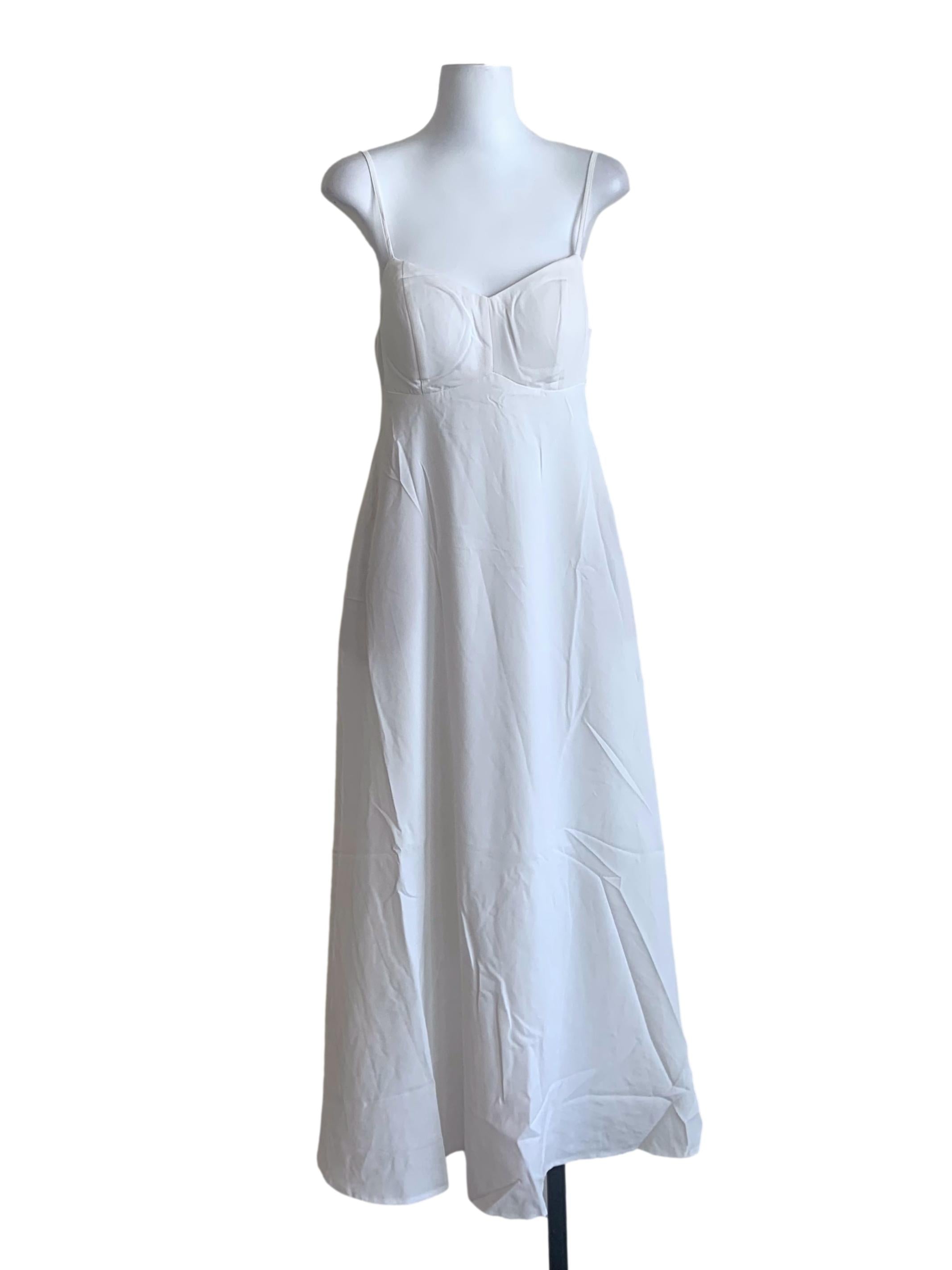 Chiffon White Spaghetti Strap Slip Dress