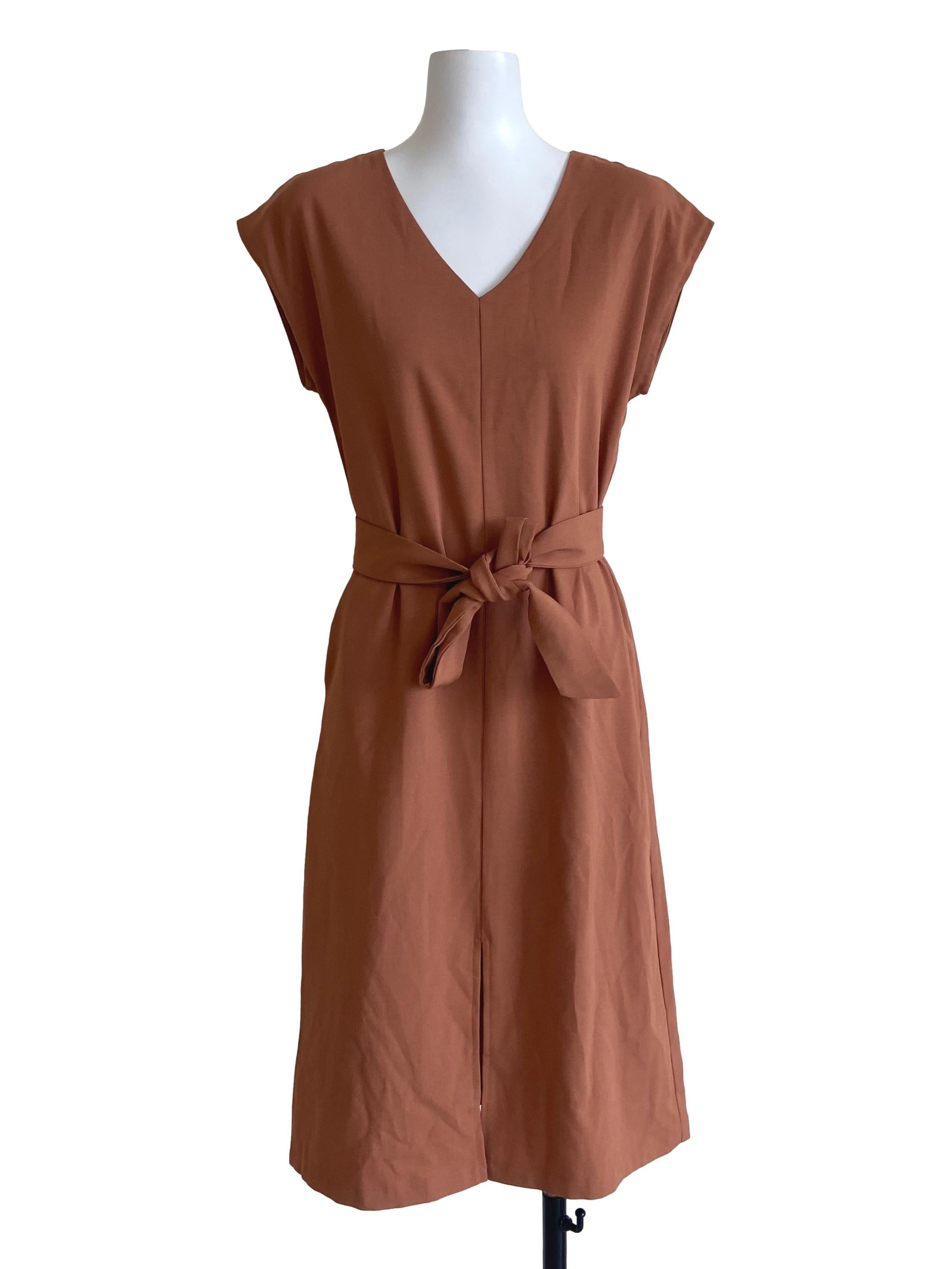 Fire Orange Batwing Sleeve Slit Shift Dress