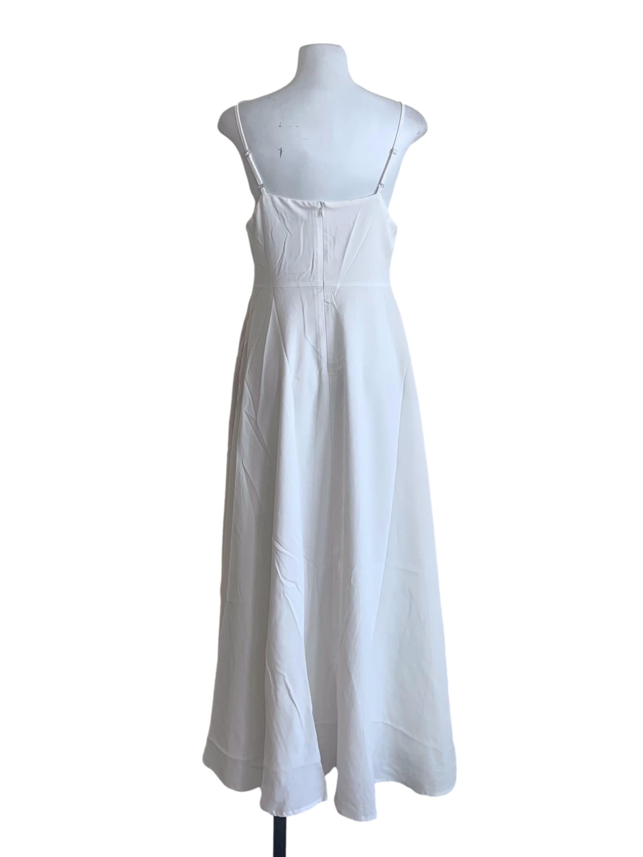 Chiffon White Spaghetti Strap Slip Dress
