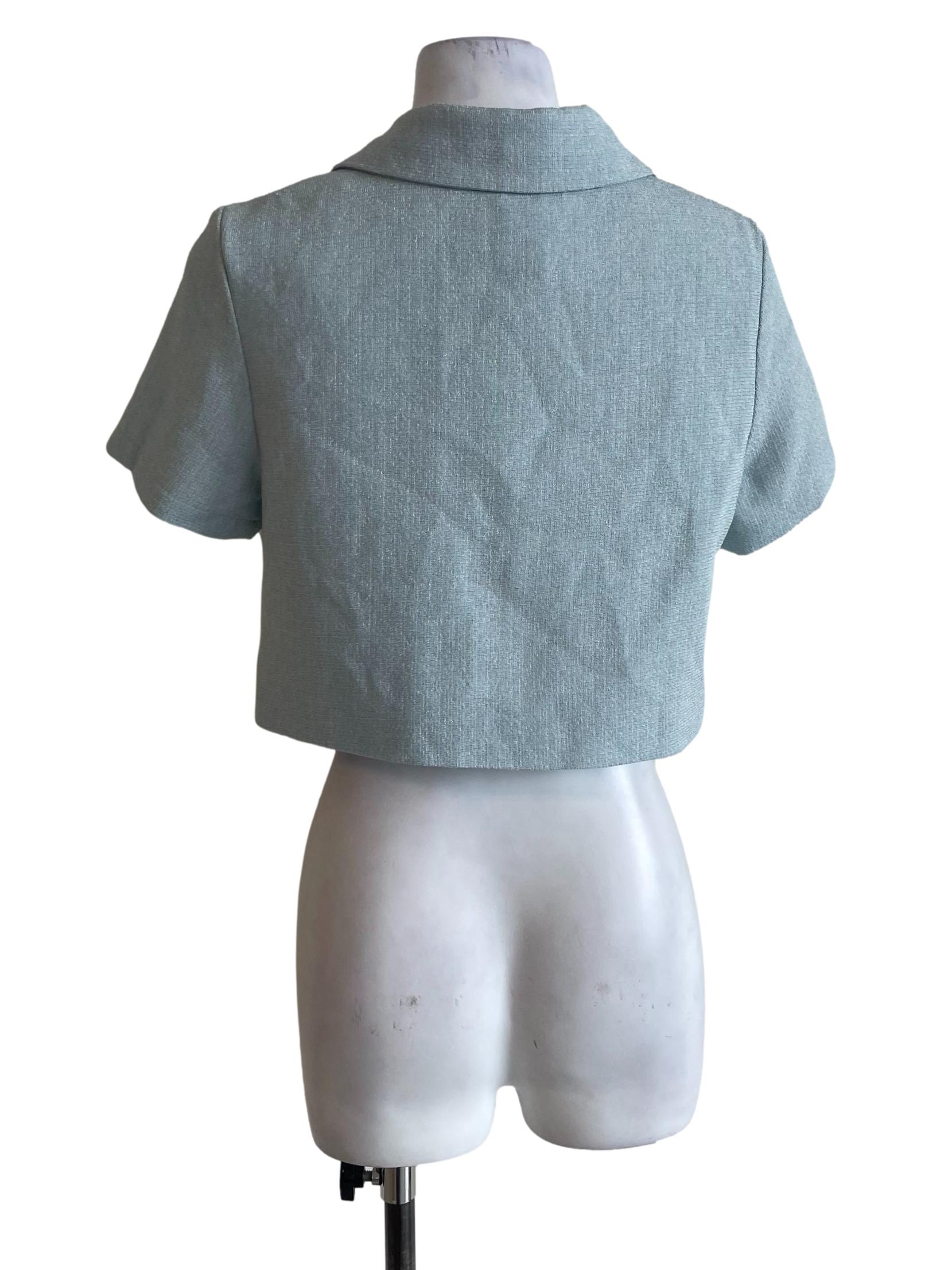 Light Mint Green Small Tweed Cropped Jacket