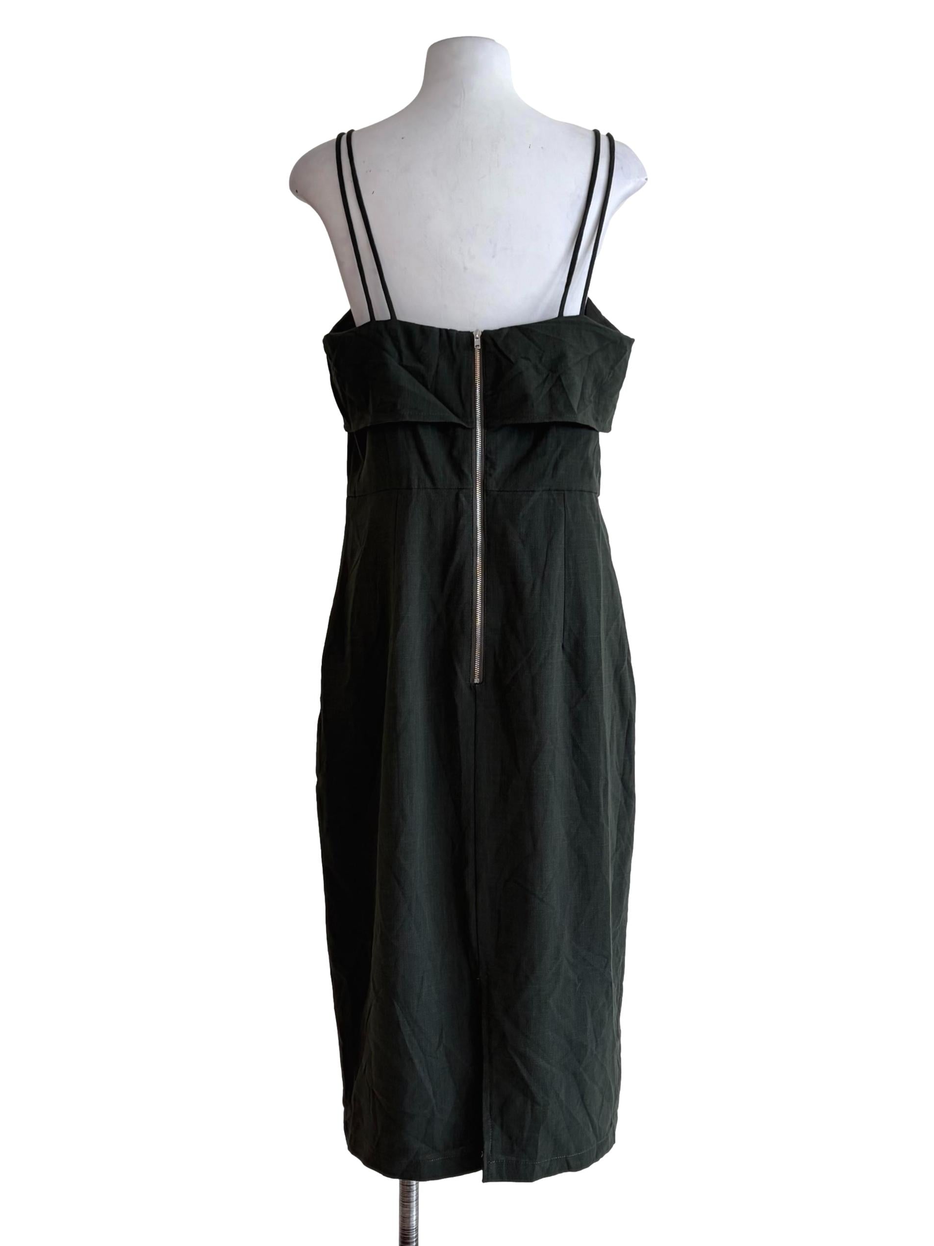 Pine Green Flared A-Line Sun Dress