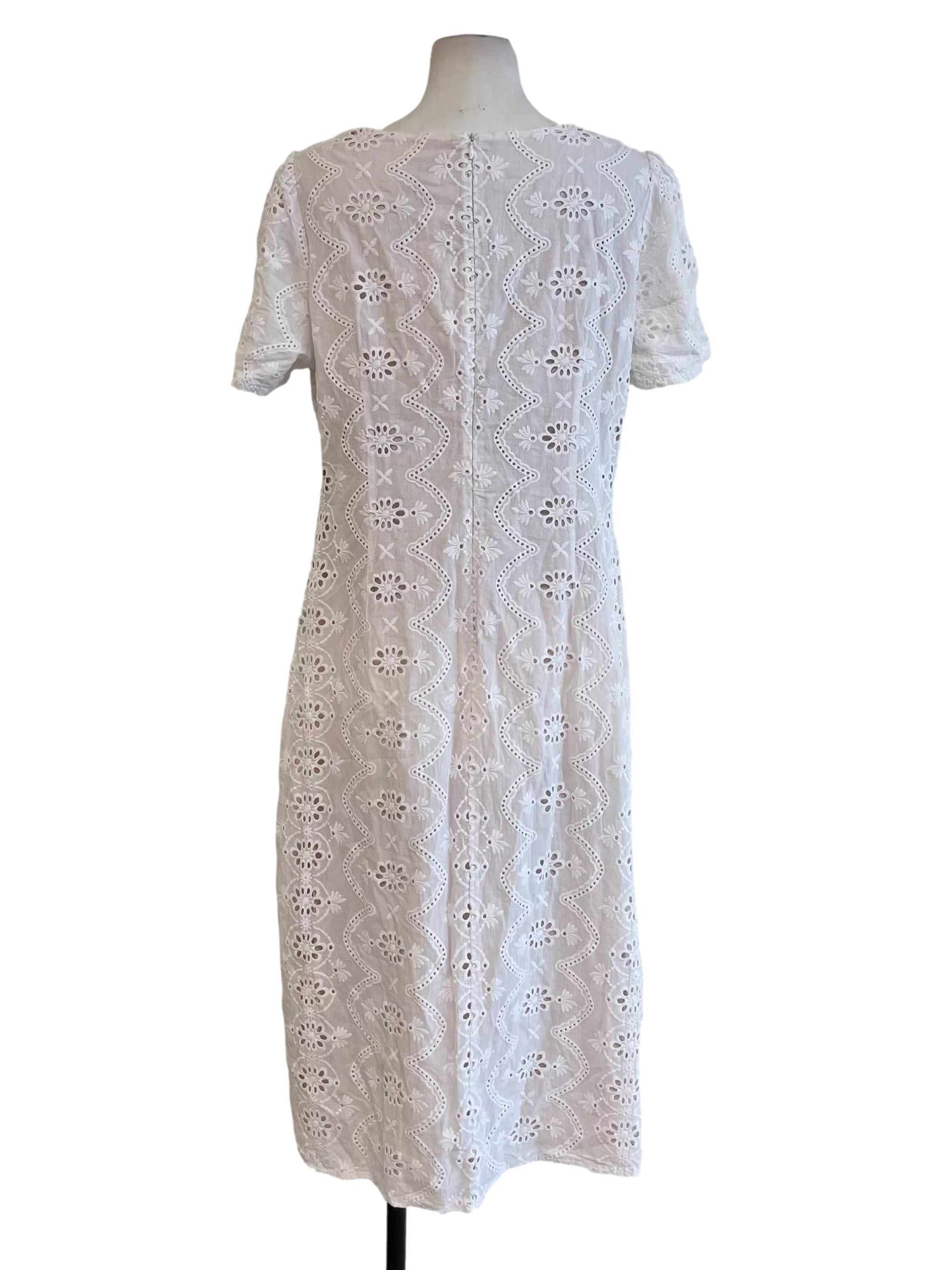 Salt White Hollow Square Neck Dress