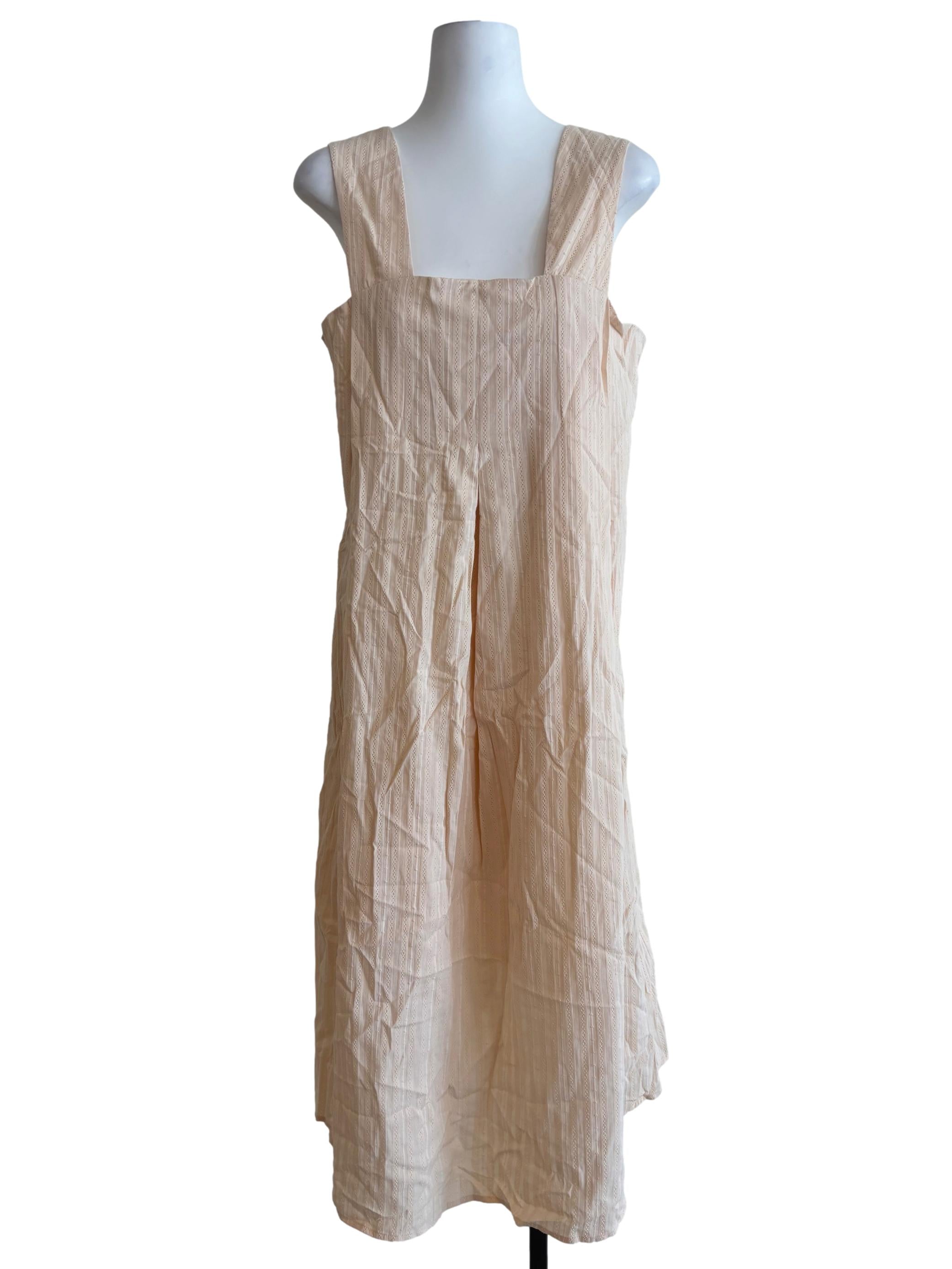 Almond Beige Apron Neck A-Line Dress