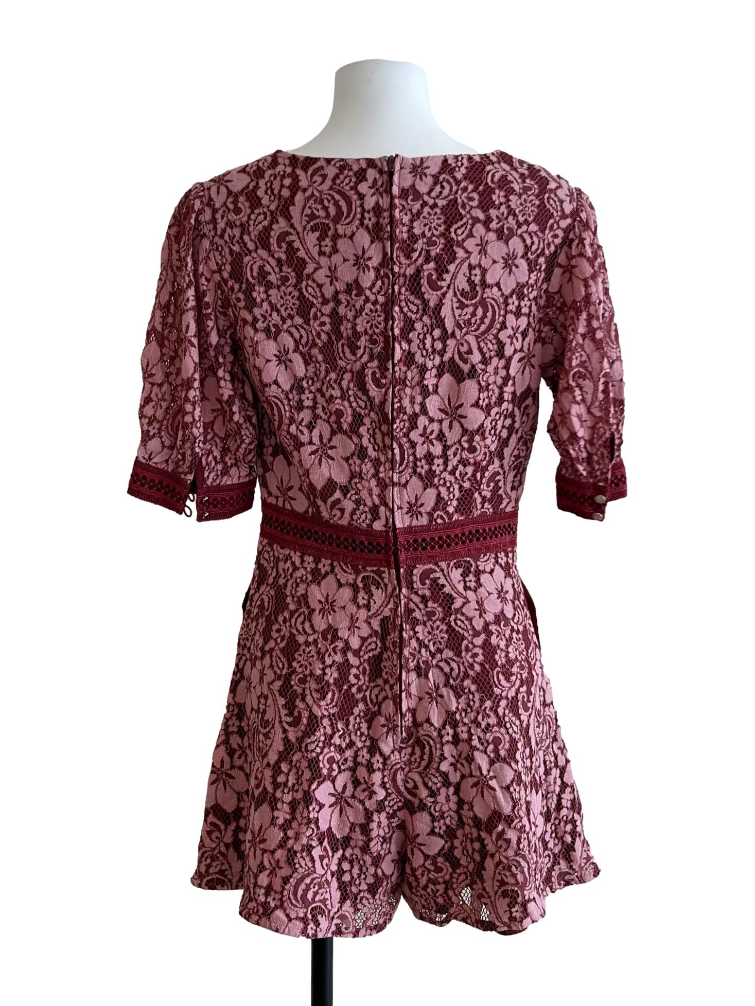 Blush Red Eyelet Romper