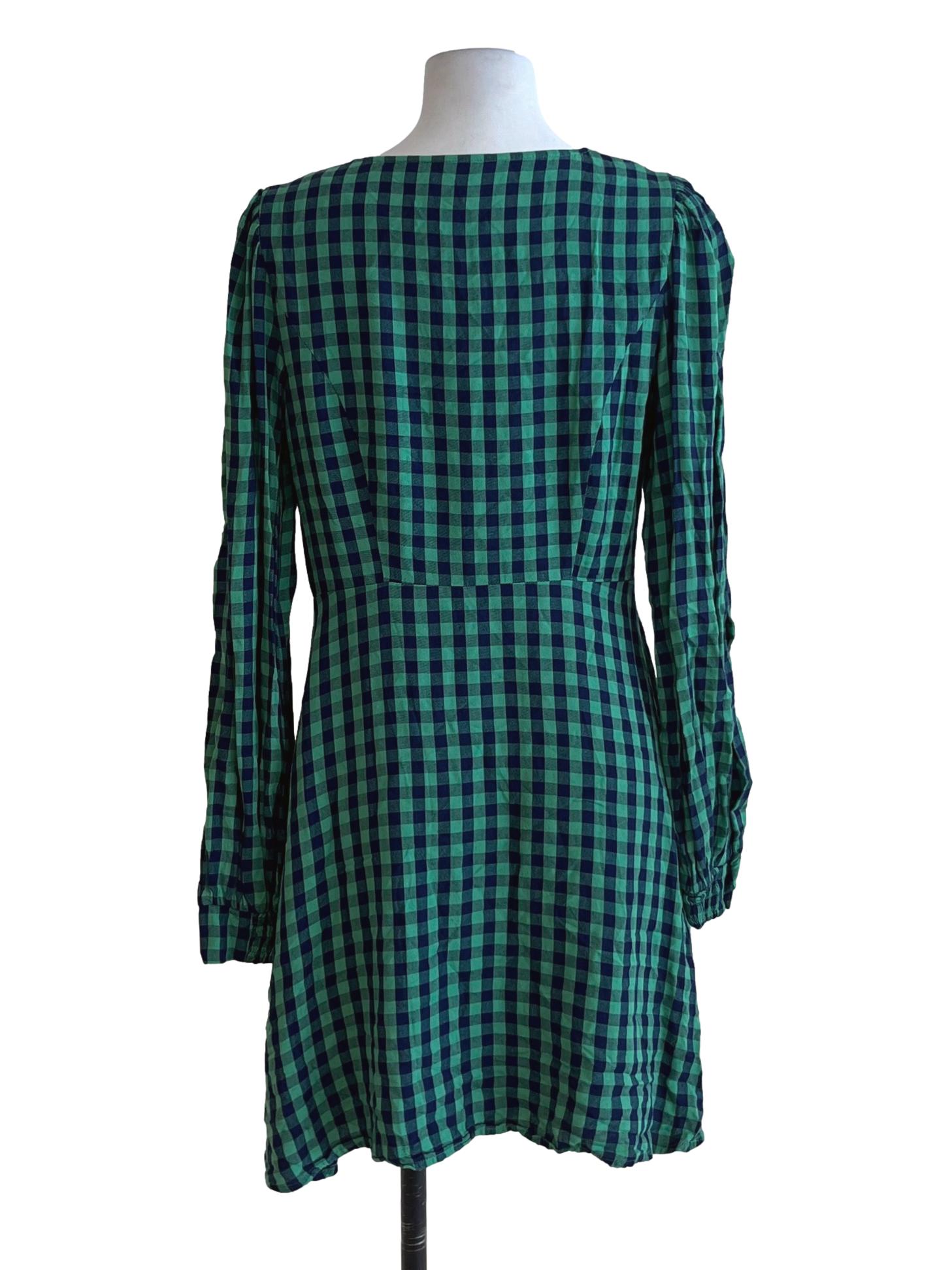Fern Green Gingham Empire Dress