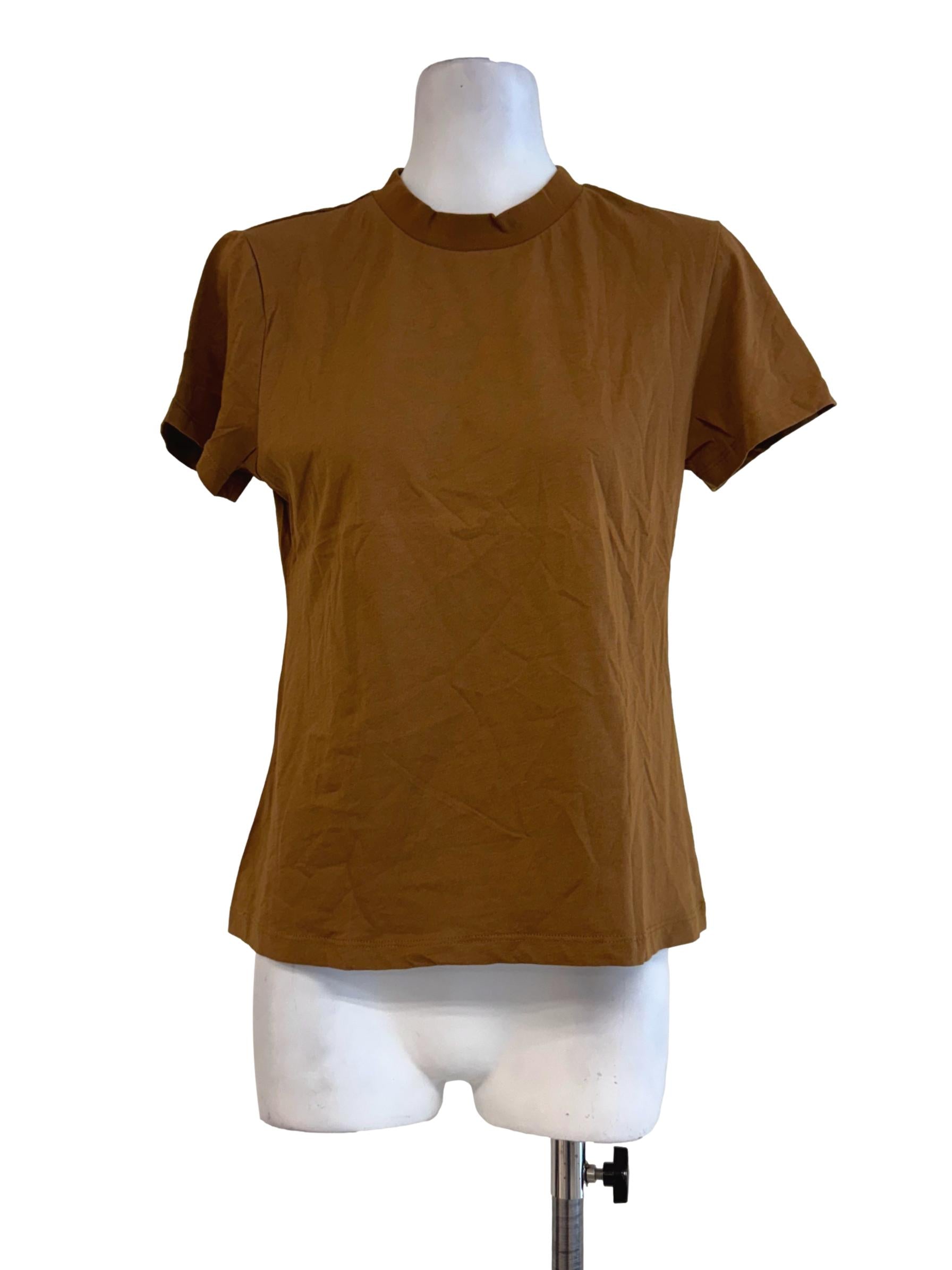 Tan Brown Round Neck Shirt LB