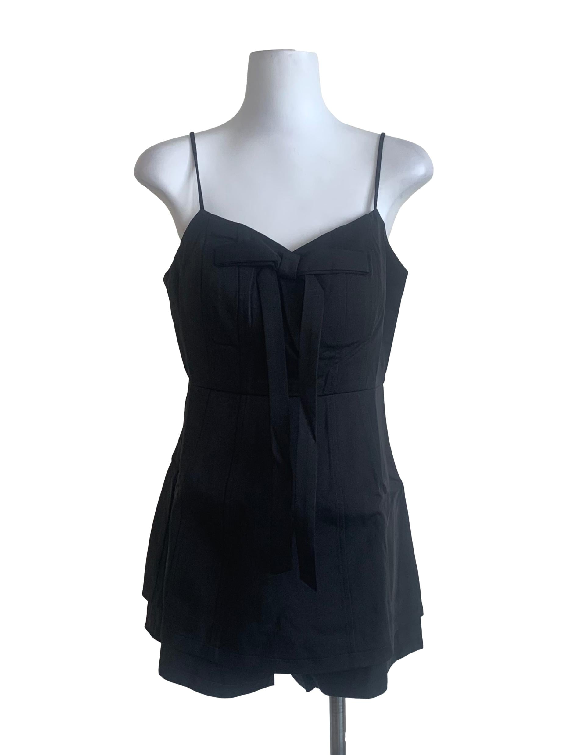 Midnight Black Spaghetti Strap Romper
