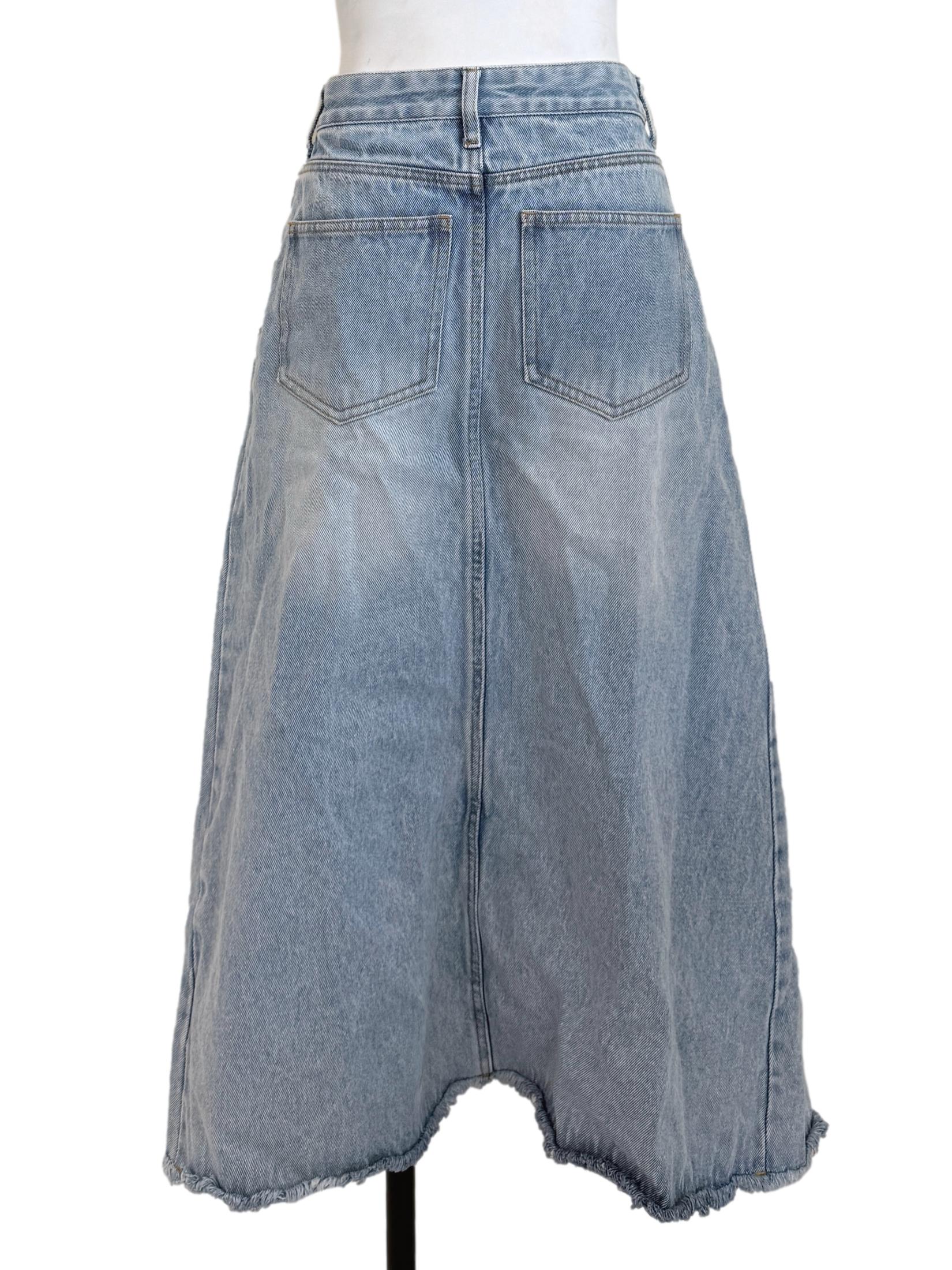Light Blue Denim Pencil Skirt LB