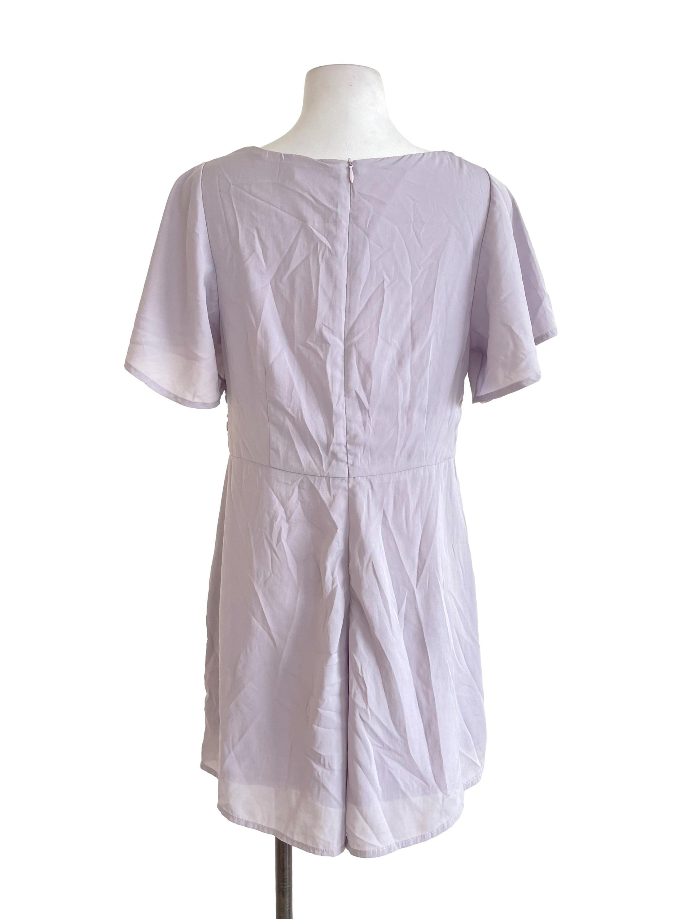 Ash Lilac Ruched Romper