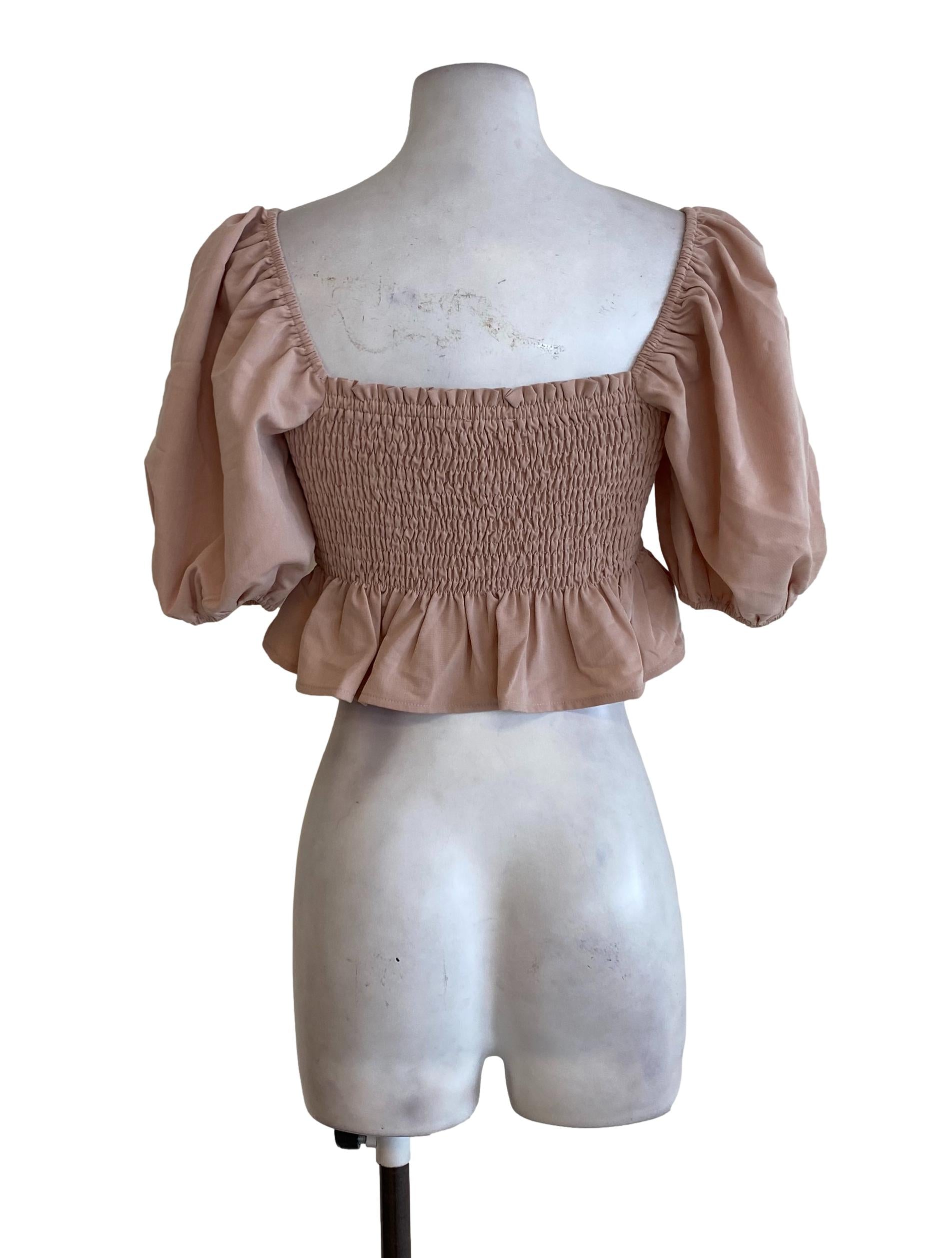 Pink Pleated Top