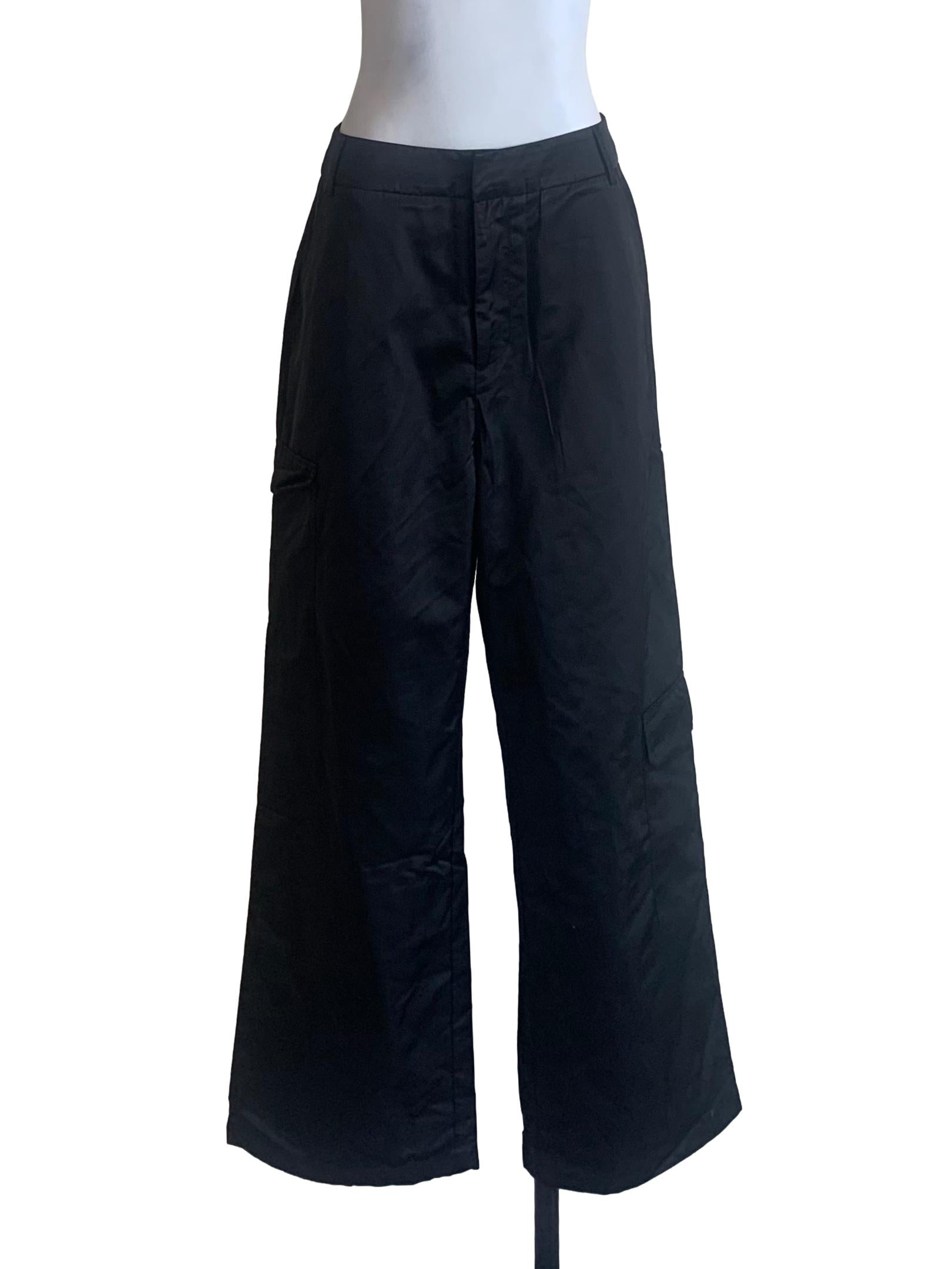 Crow Black Straight Cut Pants