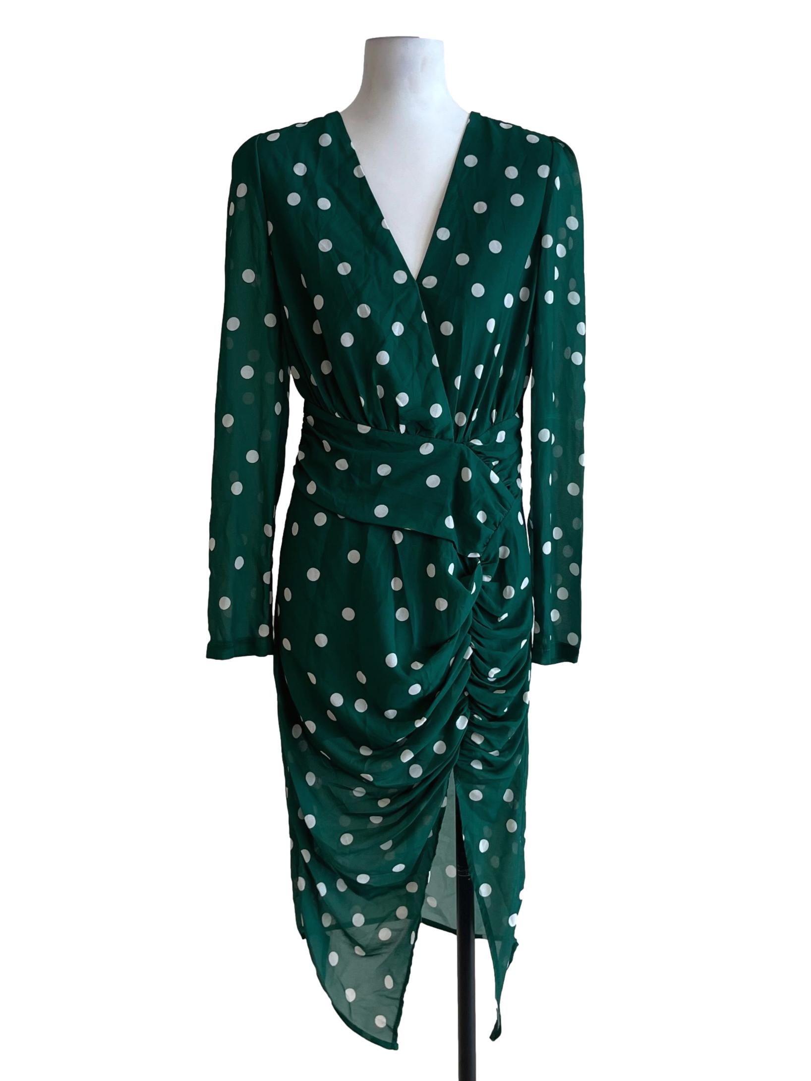 Fern Green Polka Dot Empire Dress