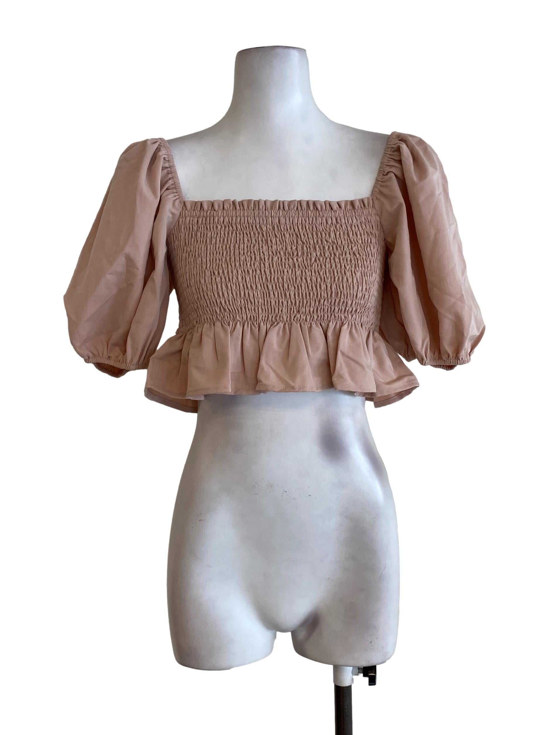 Pink Pleated Top